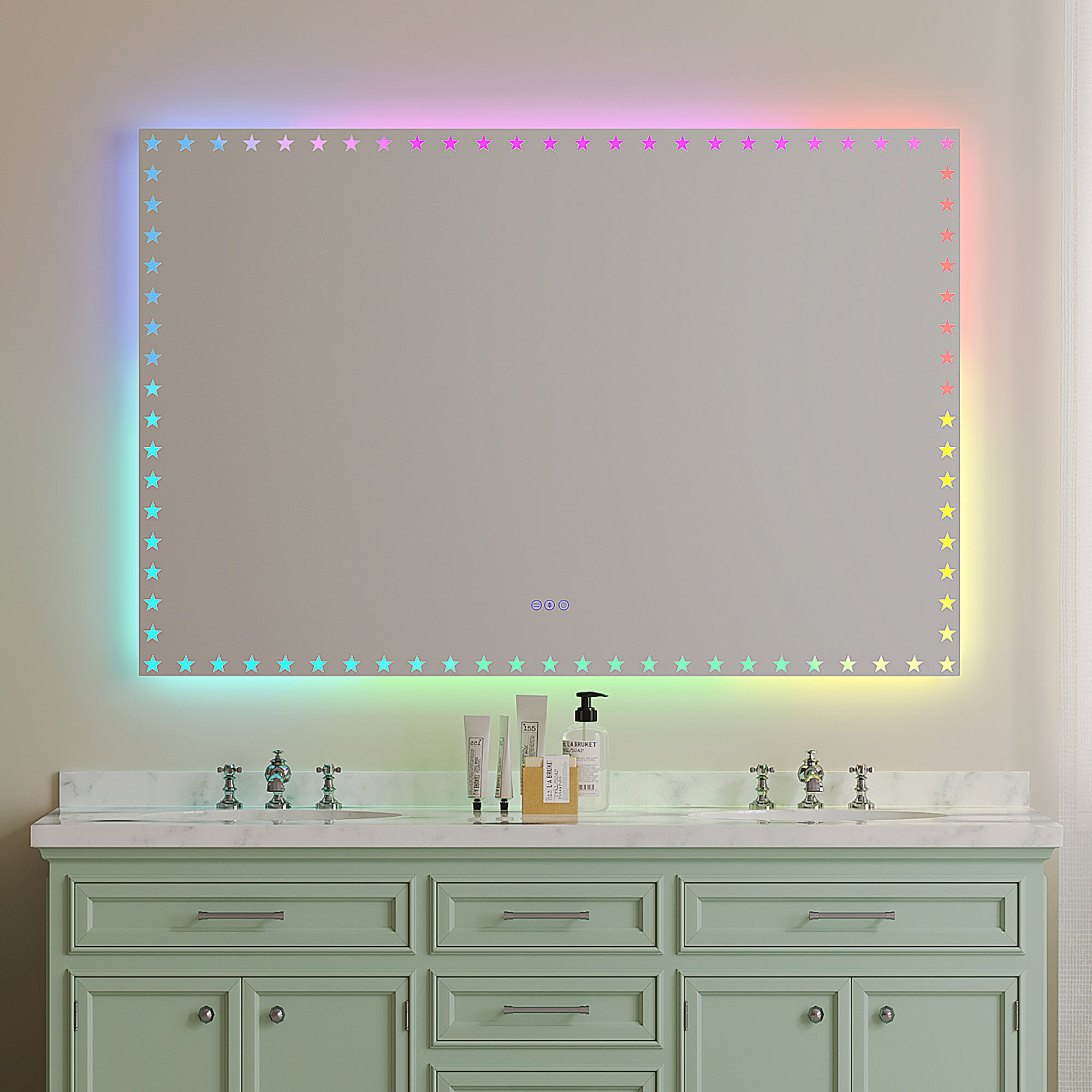 Rectangular Frameless Dimmable Wall Mounted LED Bathroom Vanity Mirror