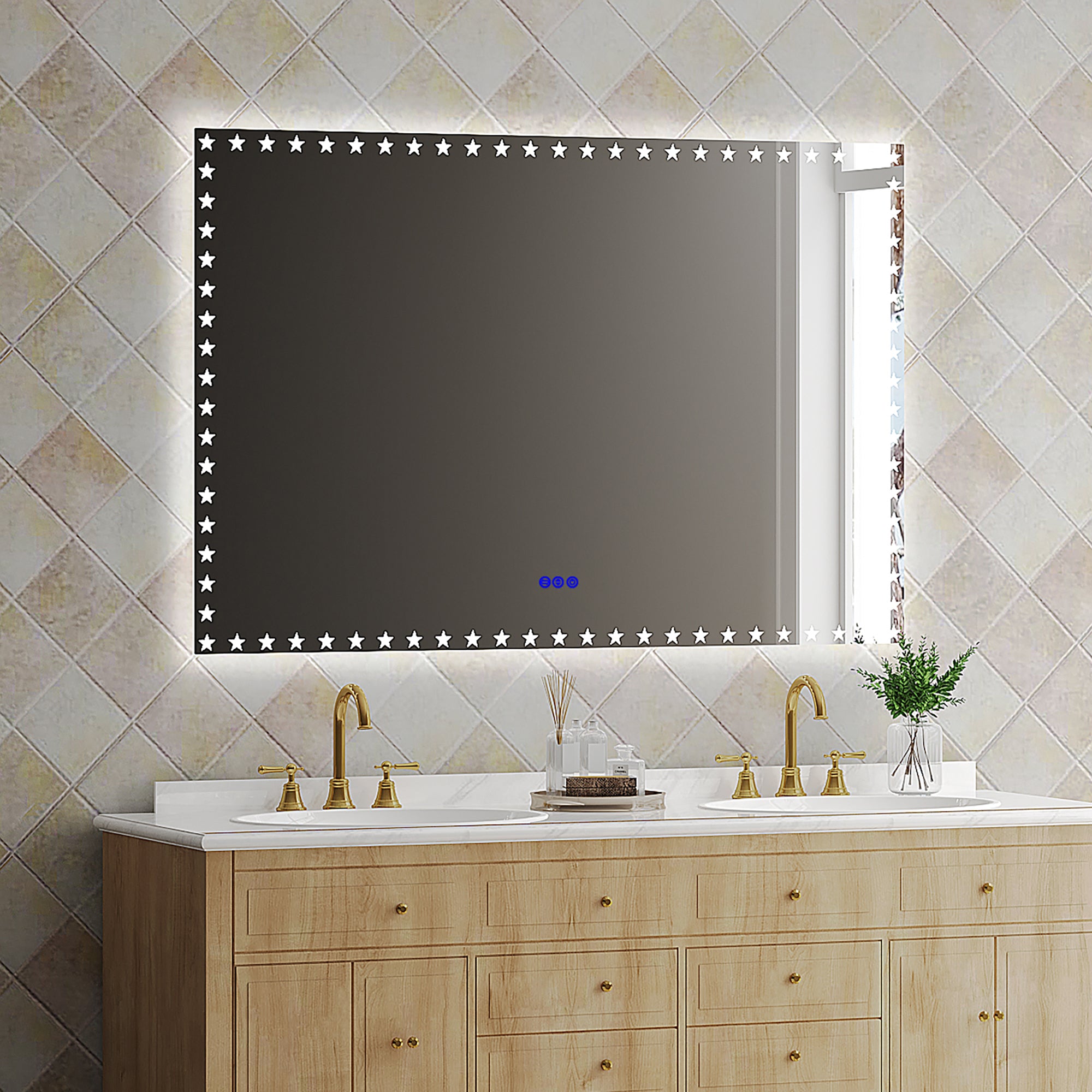 Rectangular Frameless Dimmable Wall Mounted LED Bathroom Vanity Mirror