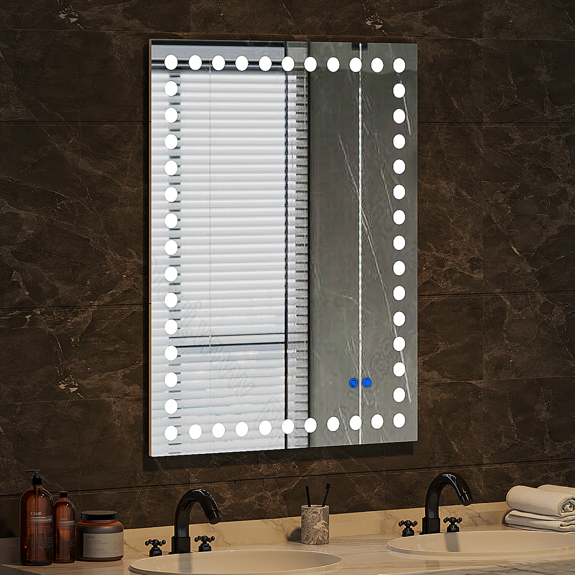 Rectangular Frameless Dimmable Wall Mounted LED Bathroom Vanity Mirror