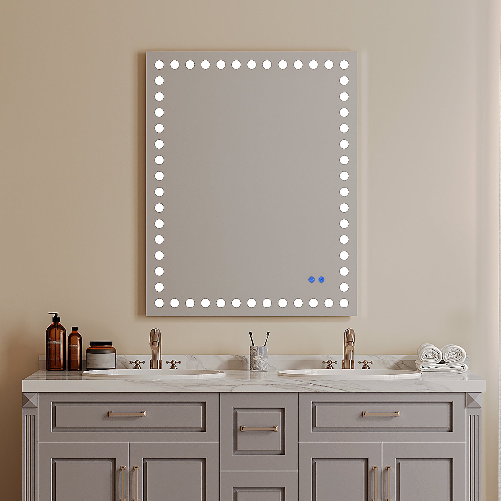 Rectangular Frameless Dimmable Wall Mounted LED Bathroom Vanity Mirror