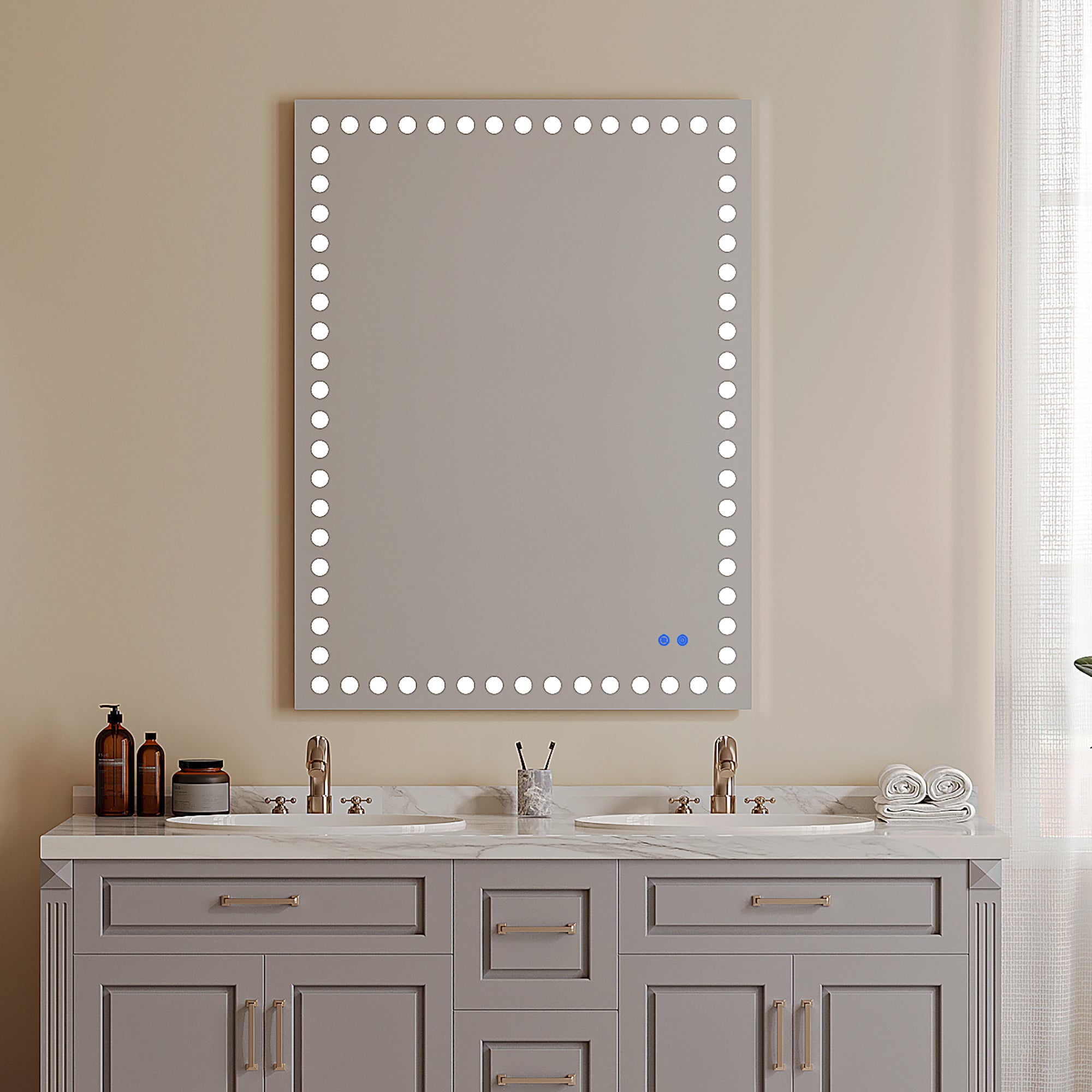 Rectangular Frameless Dimmable Wall Mounted LED Bathroom Vanity Mirror