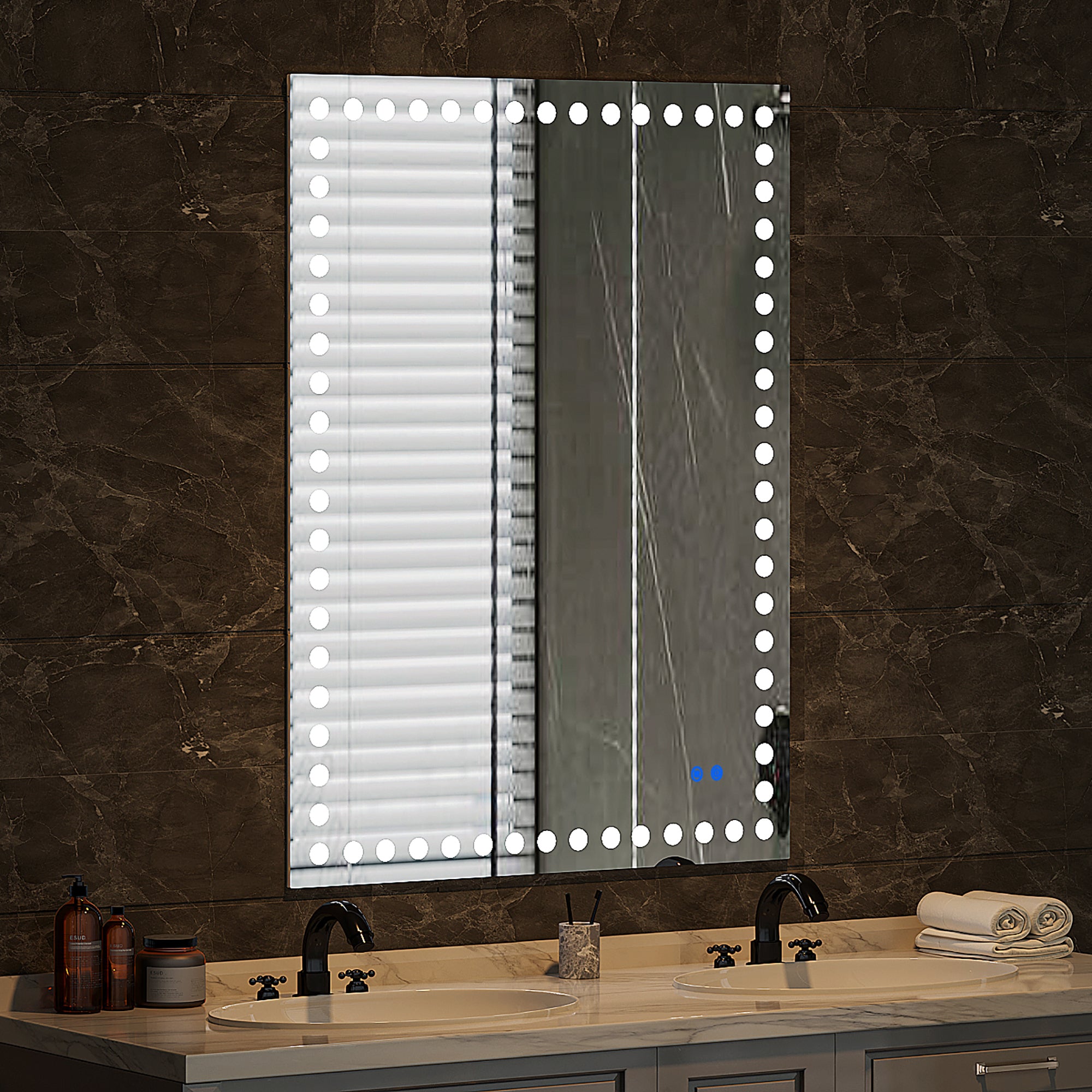 Rectangular Frameless Dimmable Wall Mounted LED Bathroom Vanity Mirror