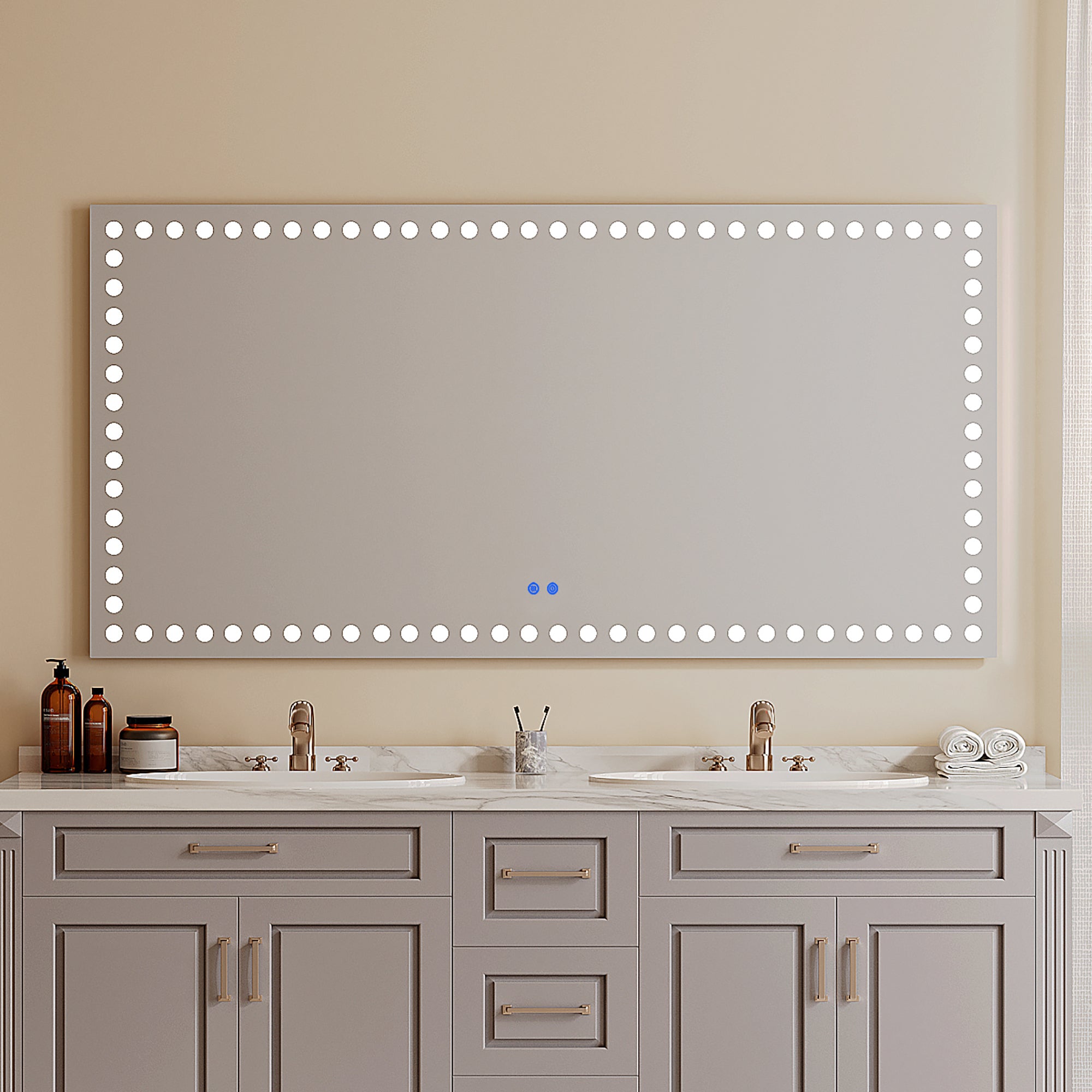 Rectangular Frameless Dimmable Wall Mounted LED Bathroom Vanity Mirror