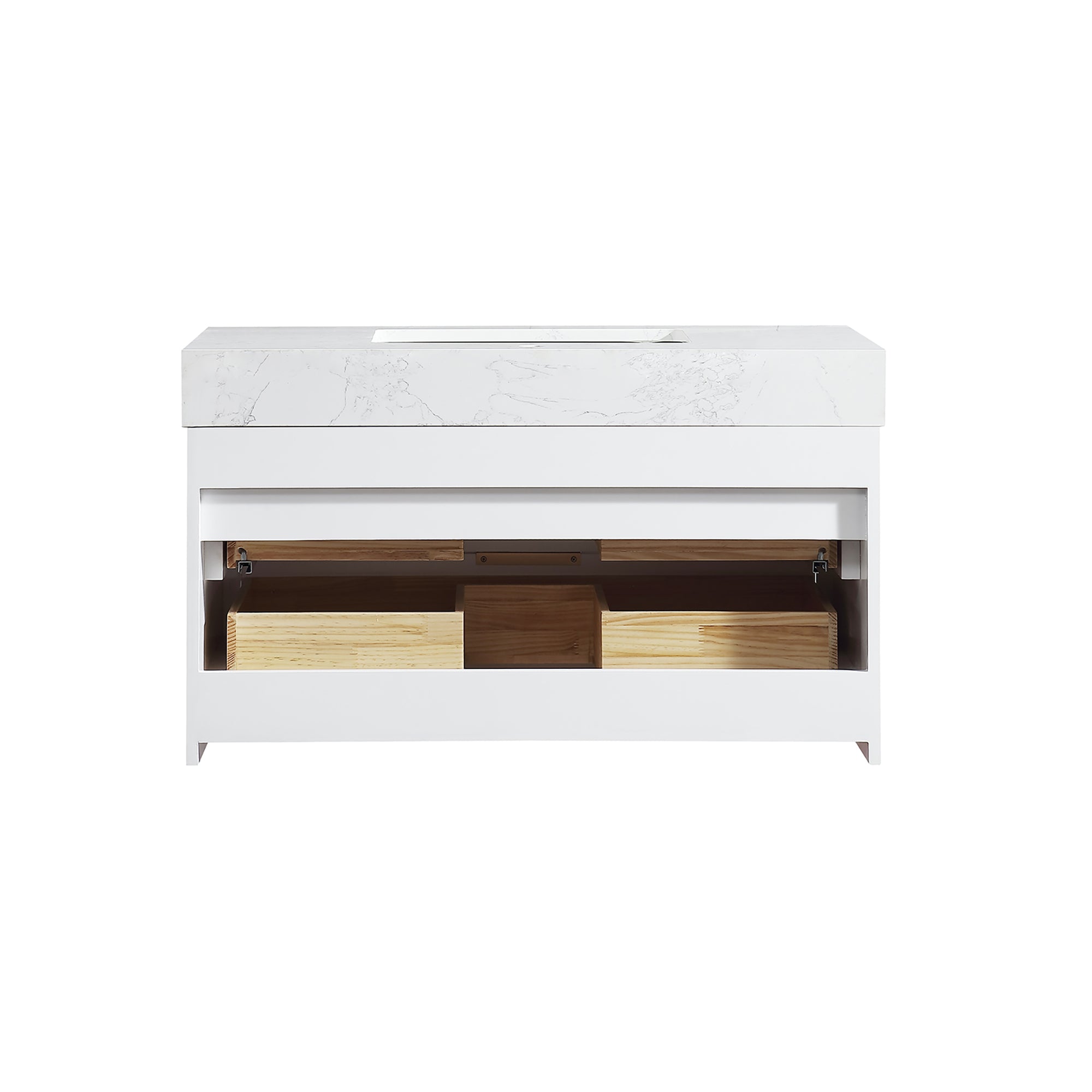36 Inch Solid Wood Frame Wall-Mounted Bathroom Vanity Set with Ceramic Basin