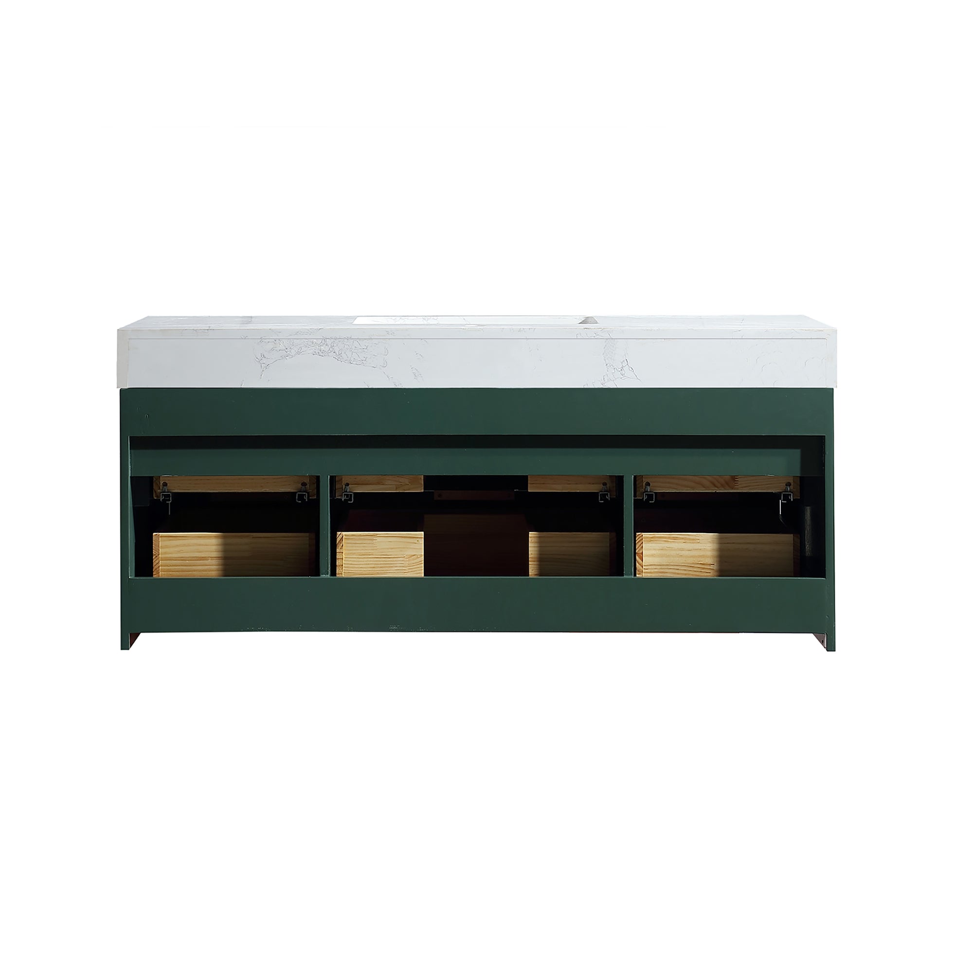 48 Inch Solid Wood Frame Wall-Mounted Bathroom Vanity Set with Ceramic Basin