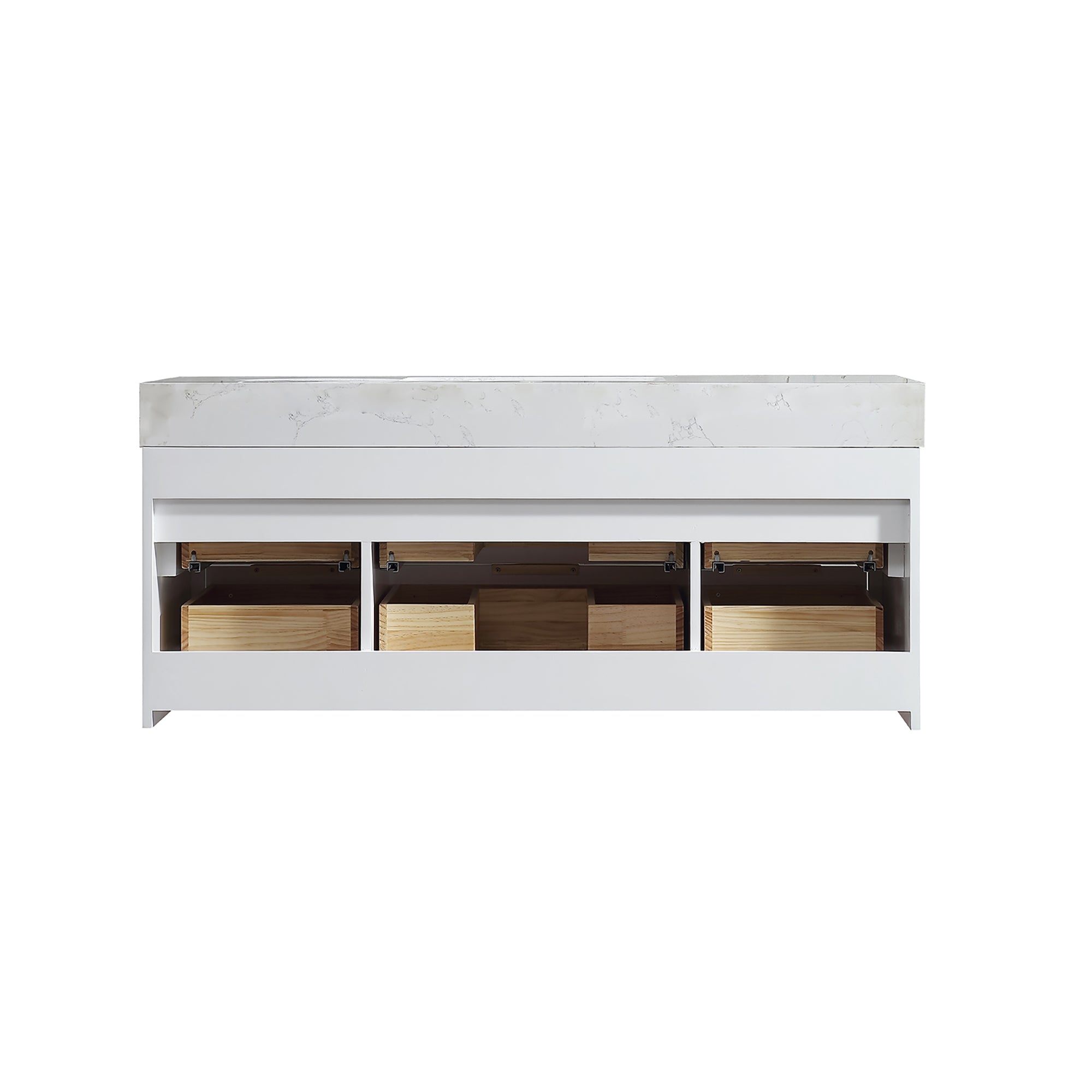 48 Inch Solid Wood Frame Wall-Mounted Bathroom Vanity Set with Ceramic Basin