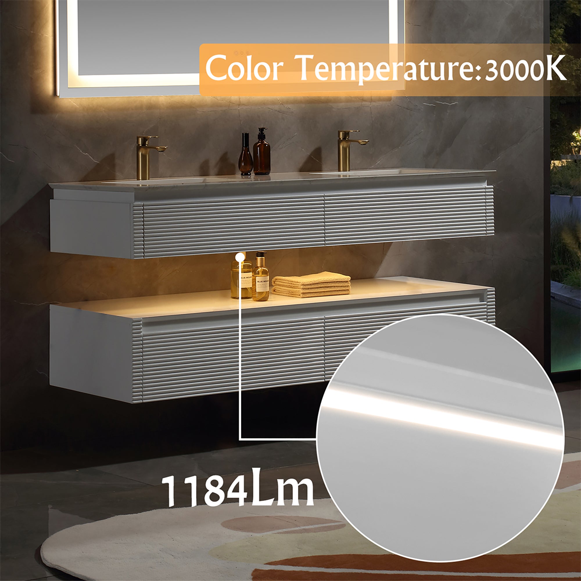 36 Inch Solid Wood Wall-Mounted Bathroom Vanity Set in Green/ White with Engineered Stone and Ceramic Sink