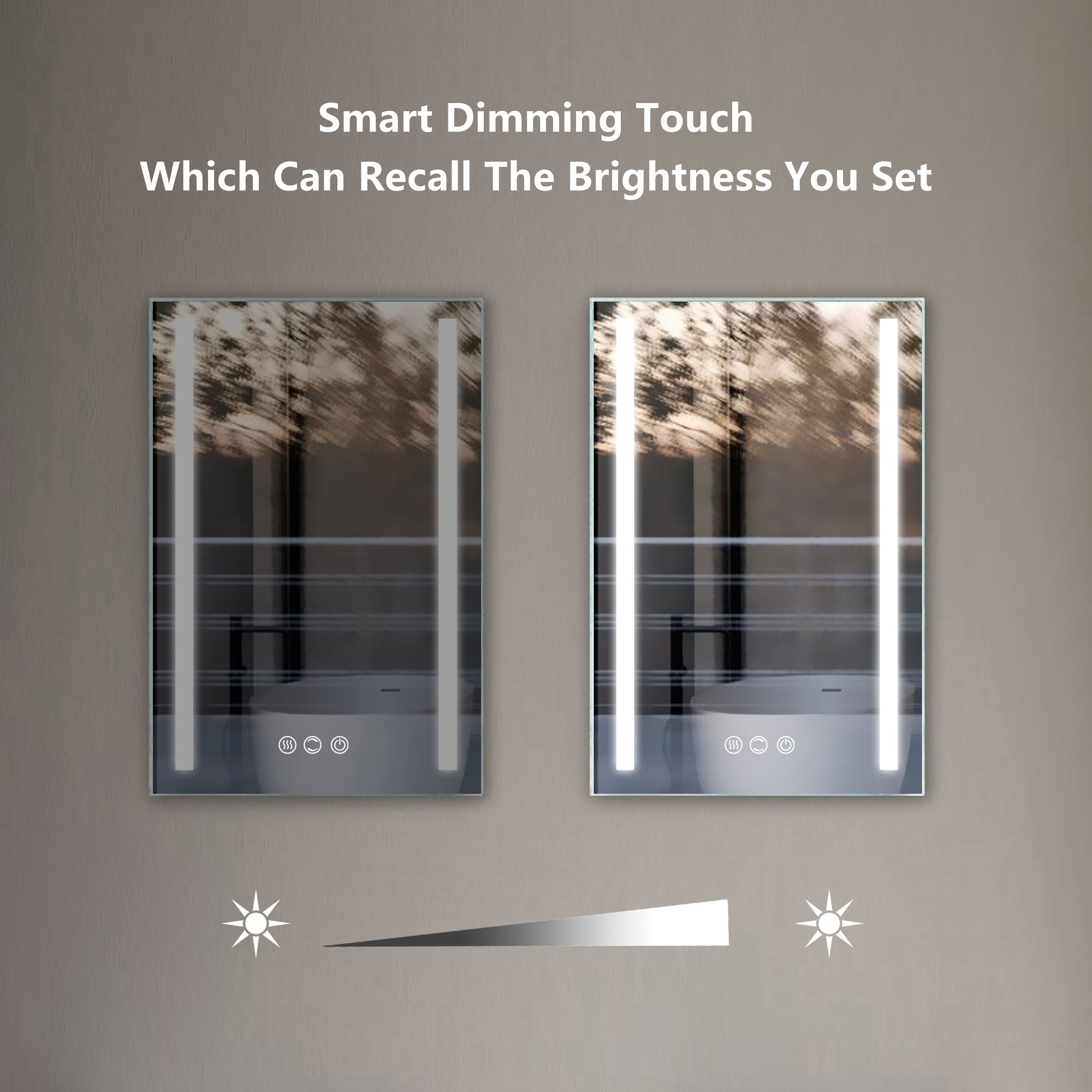20 in. W x 30 in. H  Aluminium and Glass LED Bathroom Mirror with Defogger