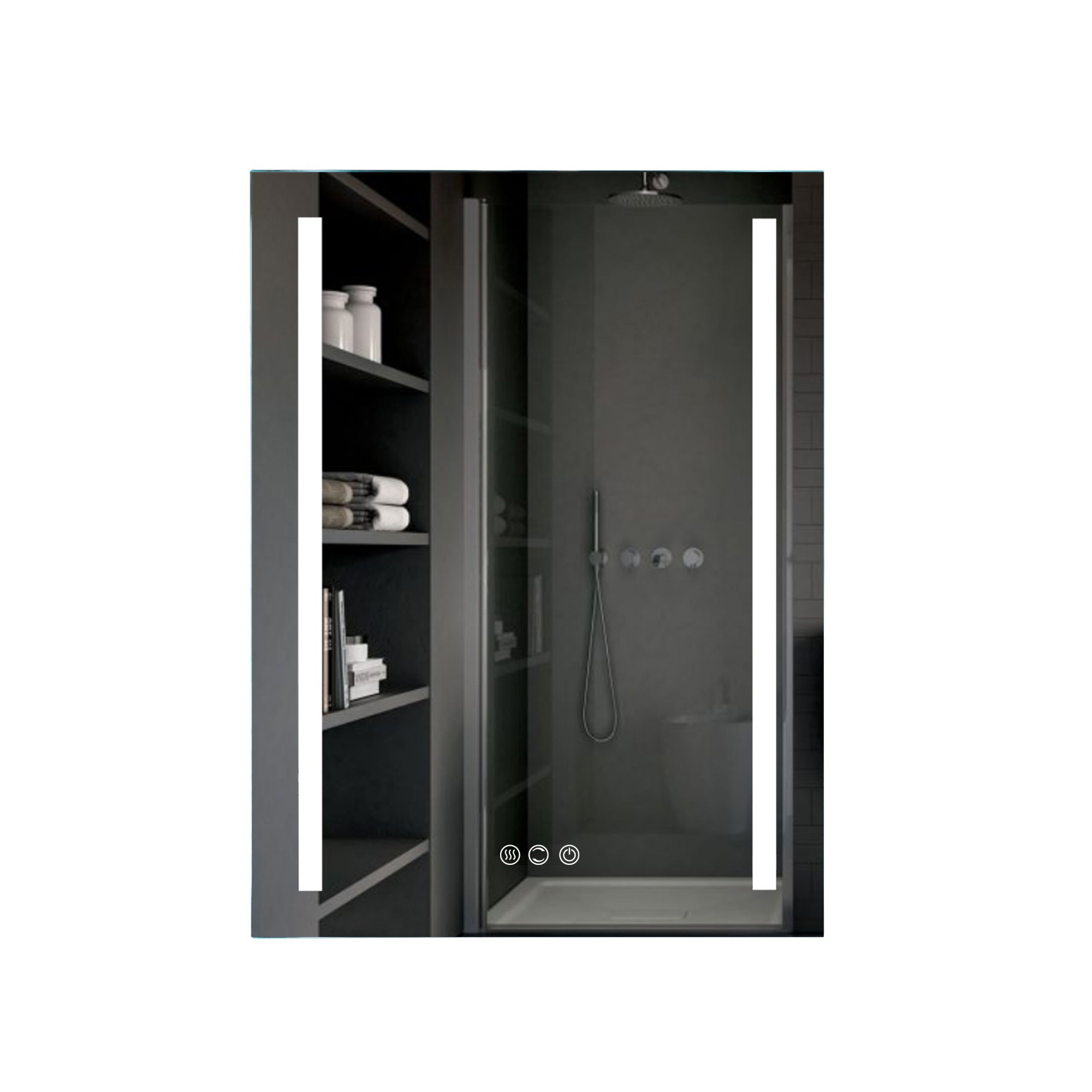 20 in. W x 30 in. H  Aluminium and Glass LED Bathroom Mirror with Defogger
