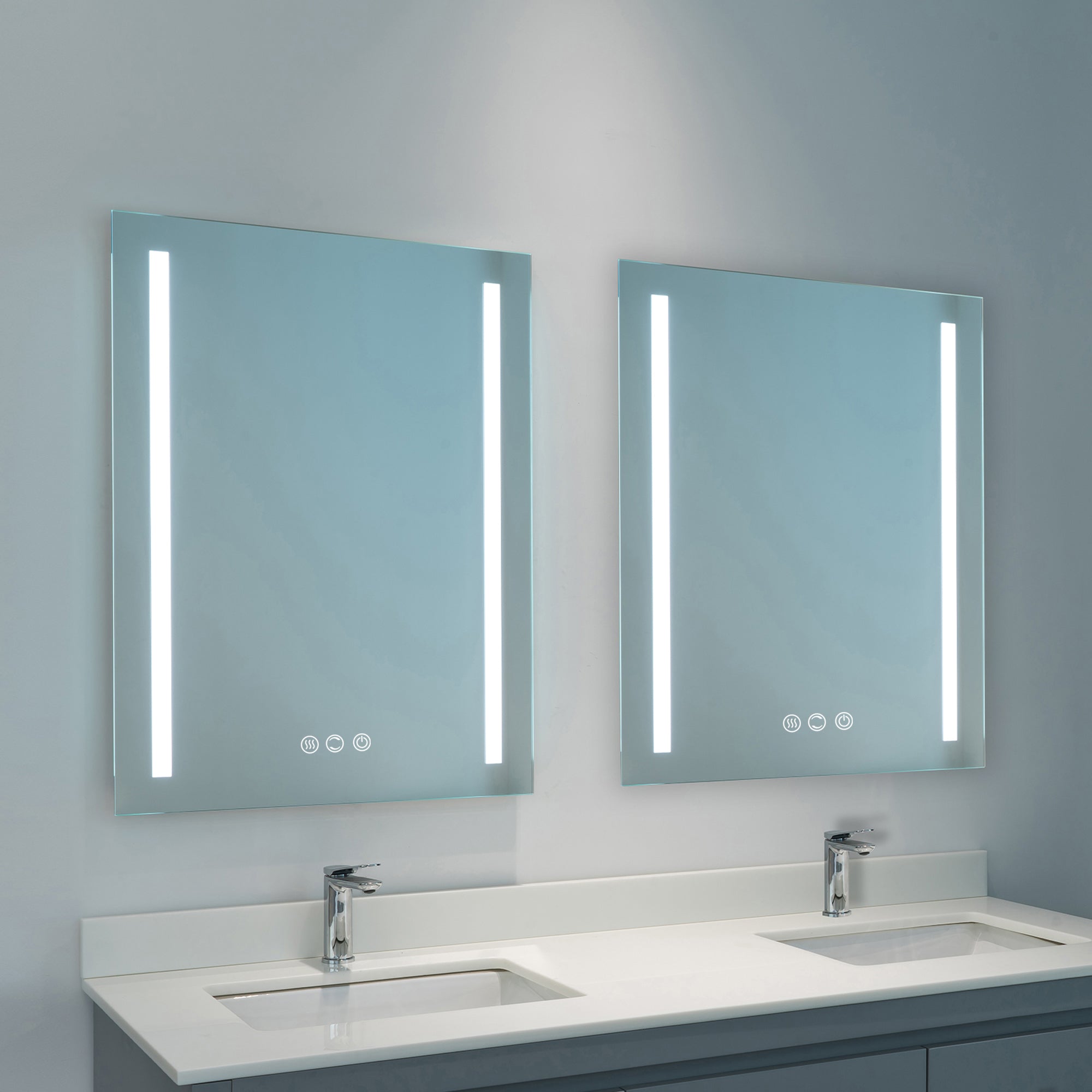 20 in. W x 30 in. H  Aluminium and Glass LED Bathroom Mirror with Defogger
