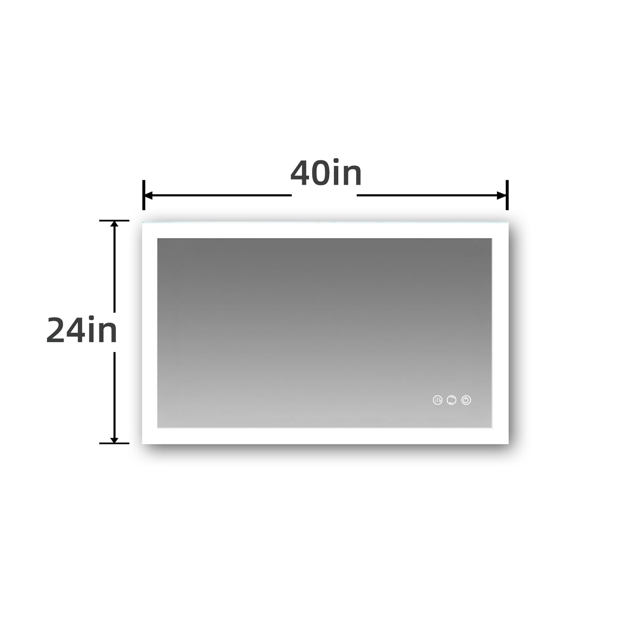 40 in. W x 24 in. H  Aluminium and Glass LED Bathroom Mirror with Defogger