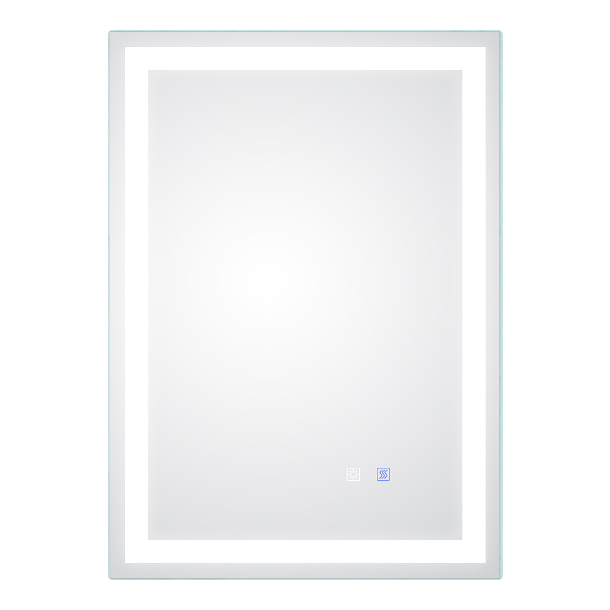 20 in. W x 28 in. H Iron and Glass LED Bathroom Mirror with Defogger