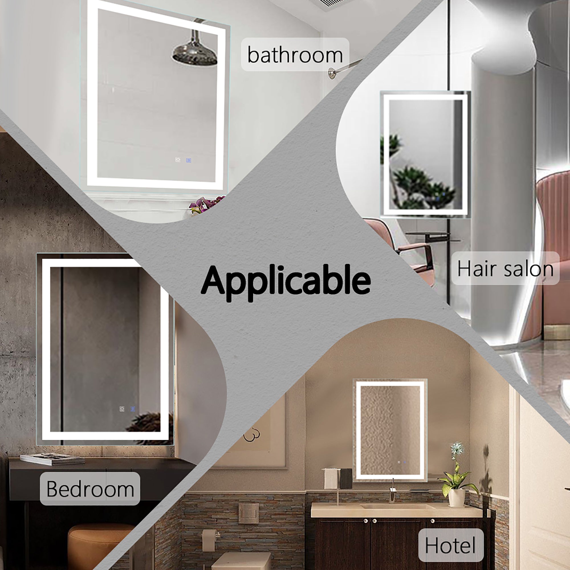 20 in. W x 28 in. H Iron and Glass LED Bathroom Mirror with Defogger