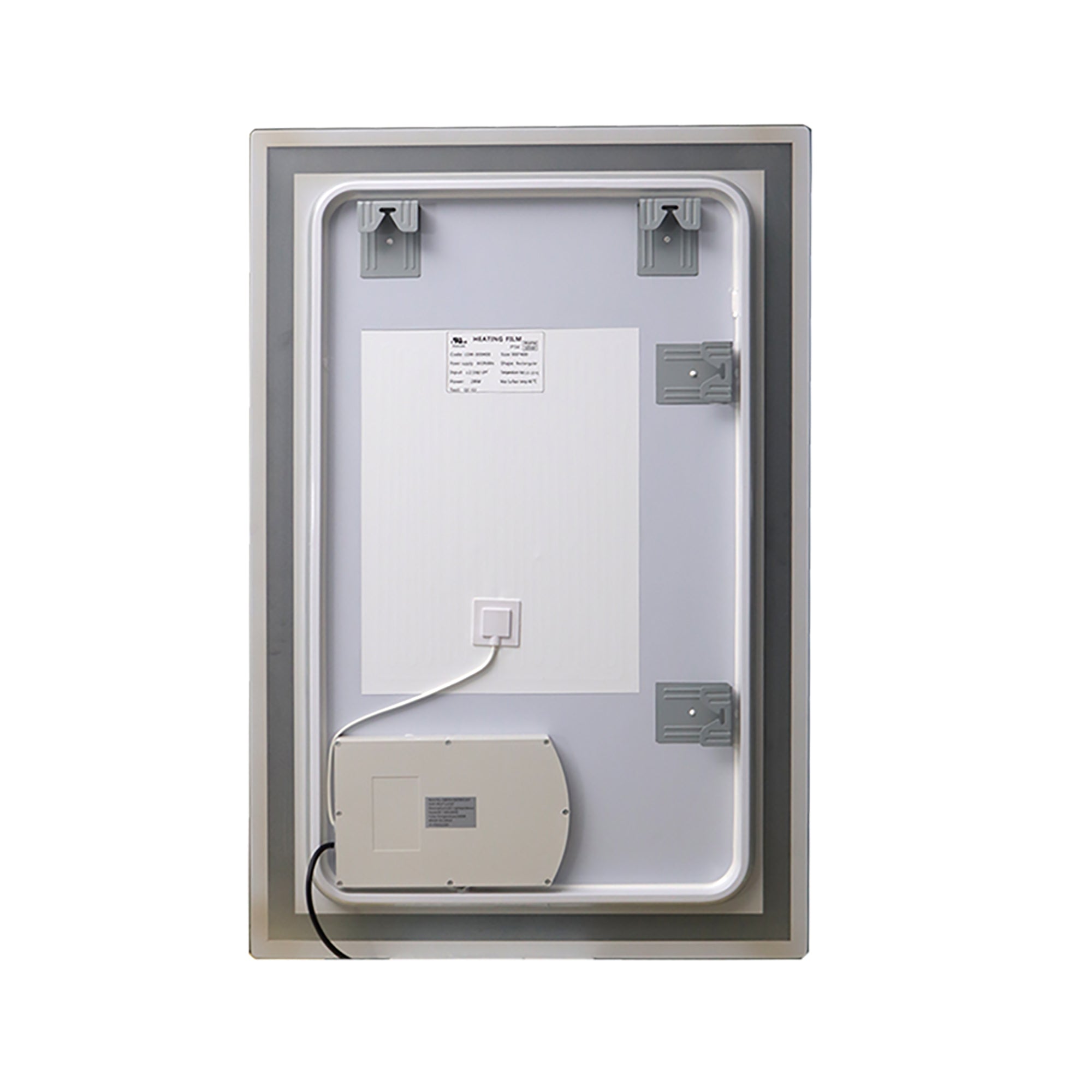 20 in. W x 28 in. H Iron and Glass LED Bathroom Mirror with Defogger