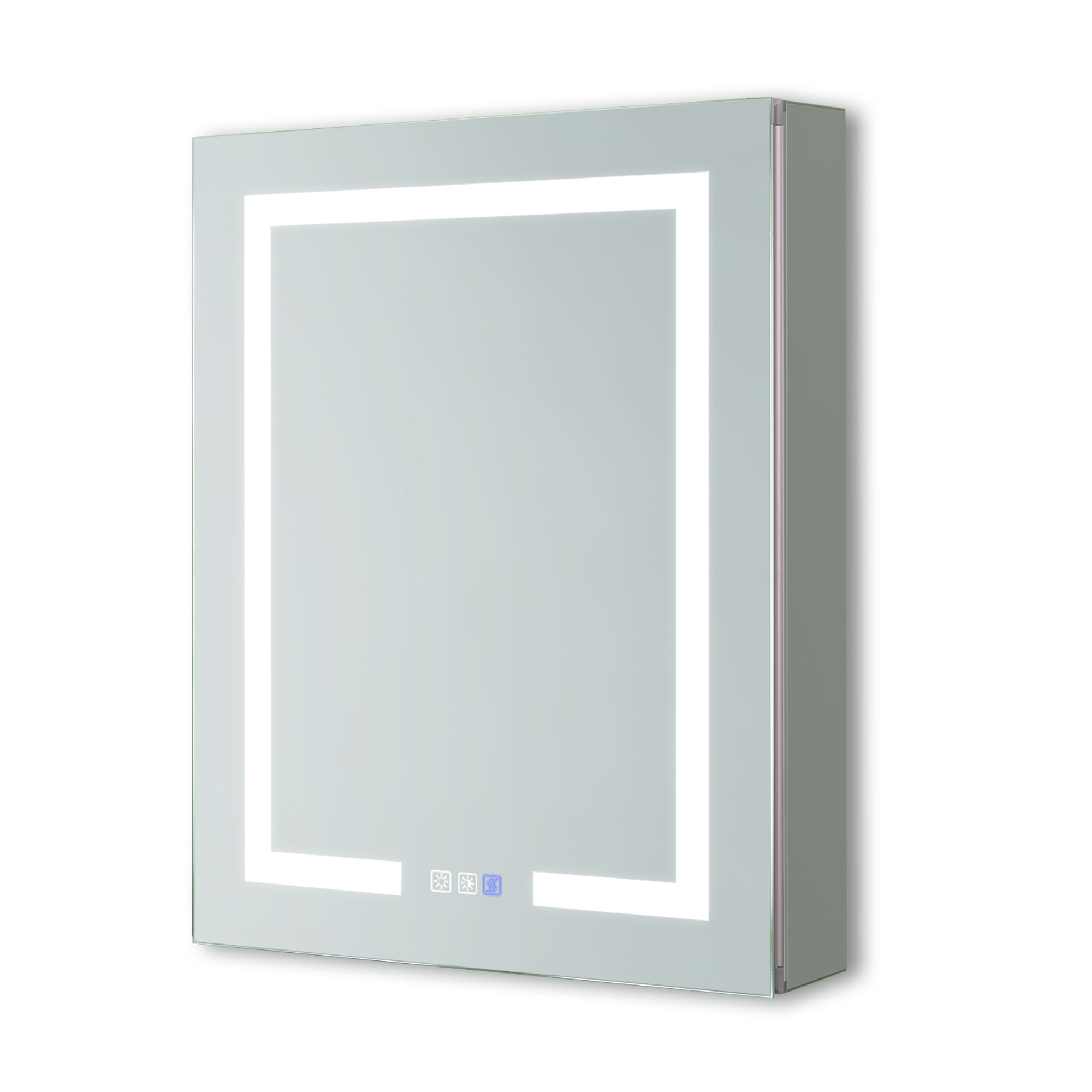 24" Aluminum Surface Mount Medicine Cabinet with Mirrors and Shelves