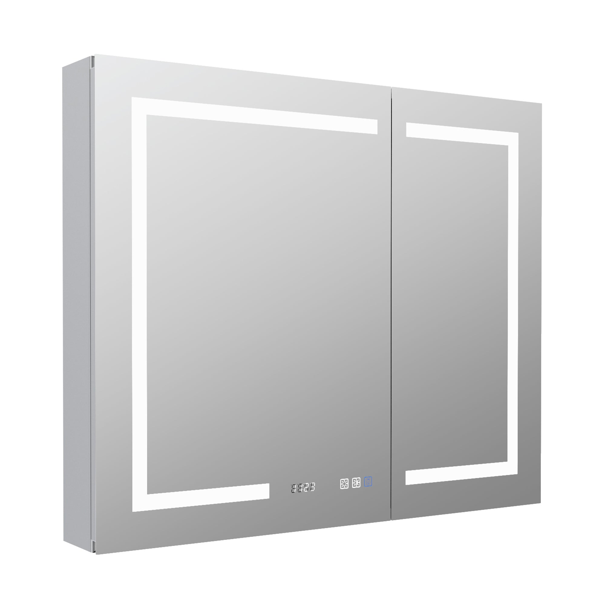 36" Aluminum Surface Mount Medicine Cabinet with Mirrors and Shelves