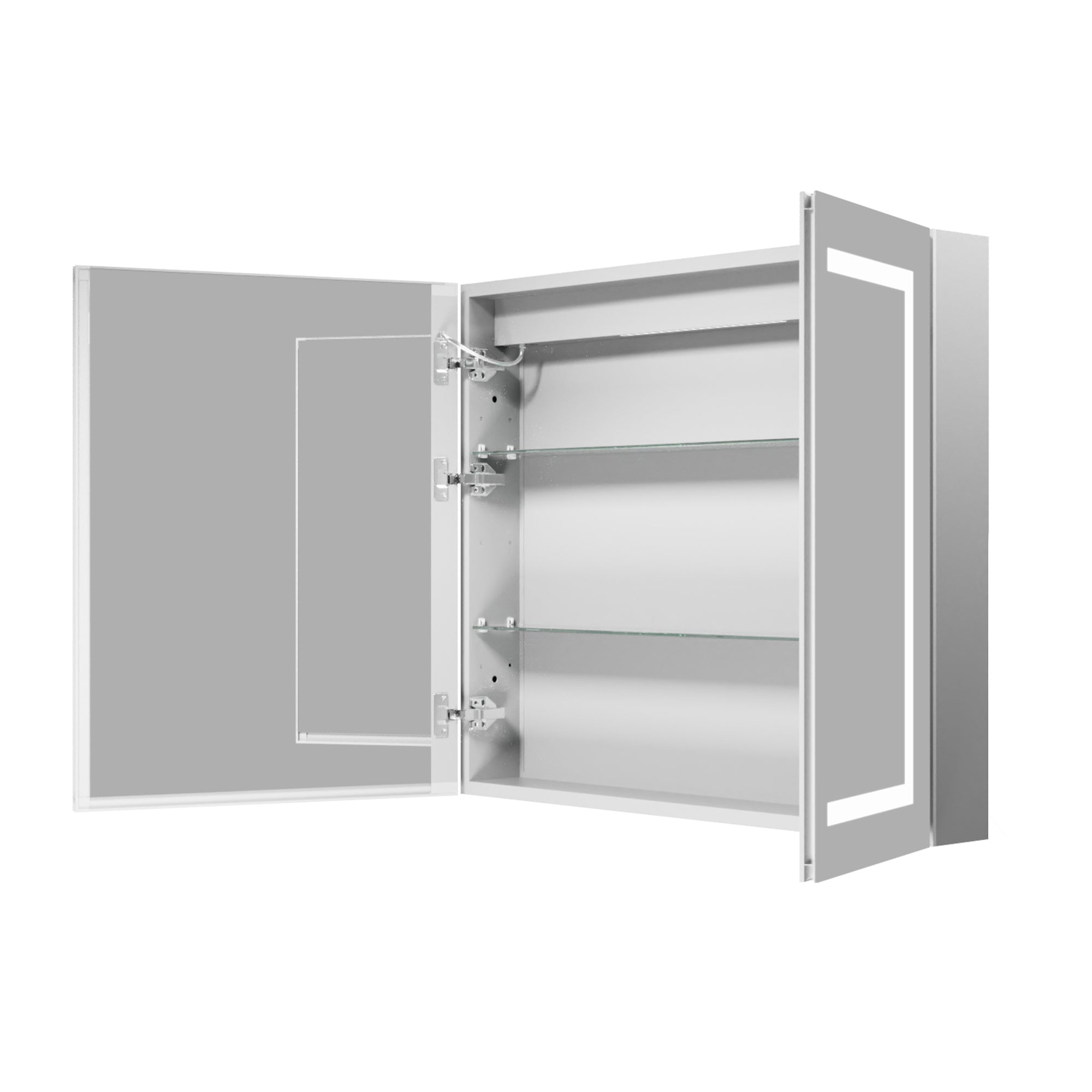 36" Aluminum Surface Mount Medicine Cabinet with Mirrors and Shelves