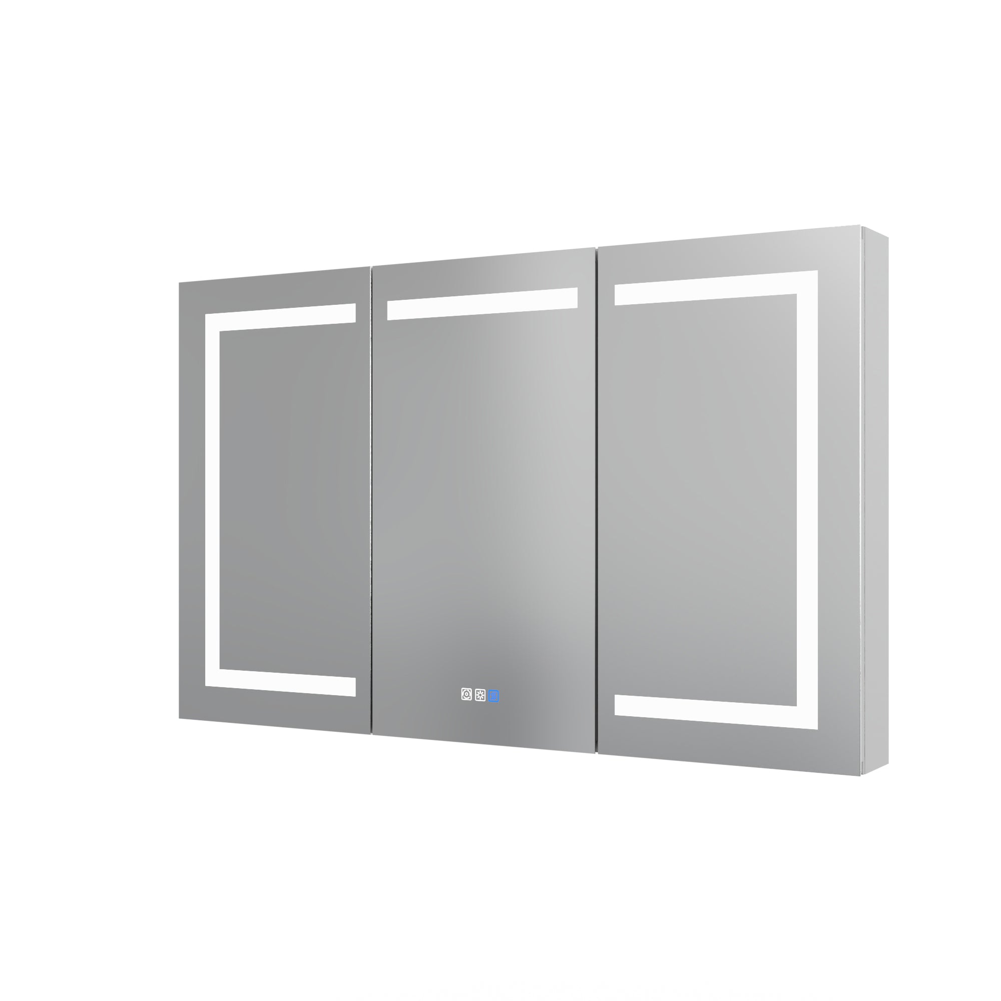 48" Aluminum Surface Mount Medicine Cabinet with Mirrors and Shelves