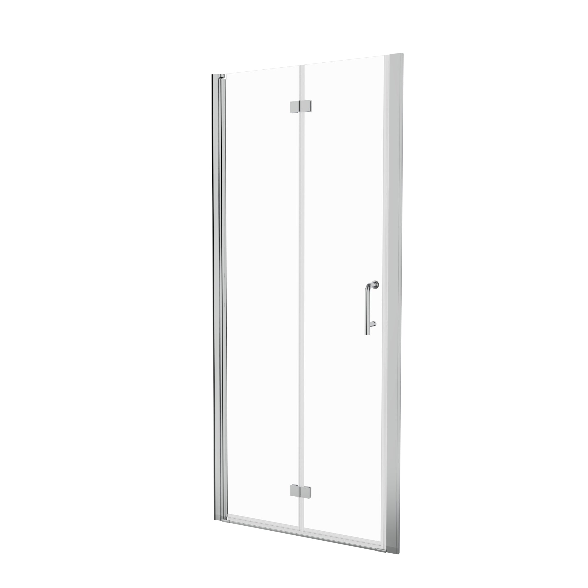 32 in. W x 72 in. H Semi-Frameless Bi-Fold Shower Door in Chrome with Clear Glass