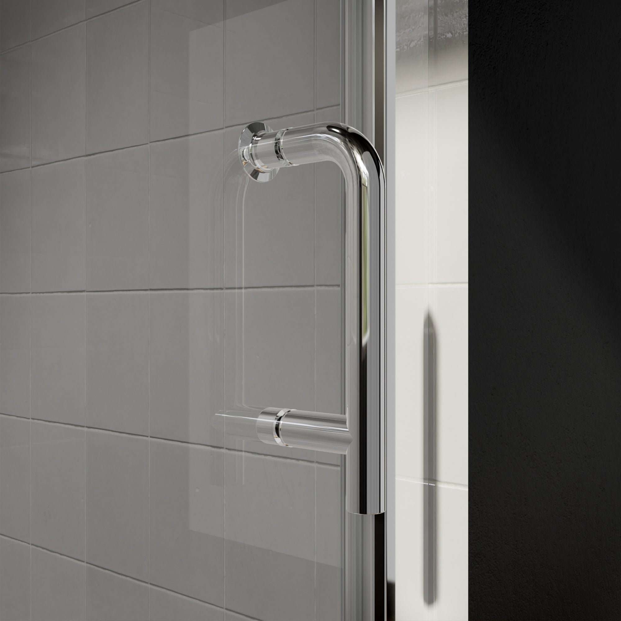 32 in. W x 72 in. H Semi-Frameless Bi-Fold Shower Door in Chrome with Clear Glass