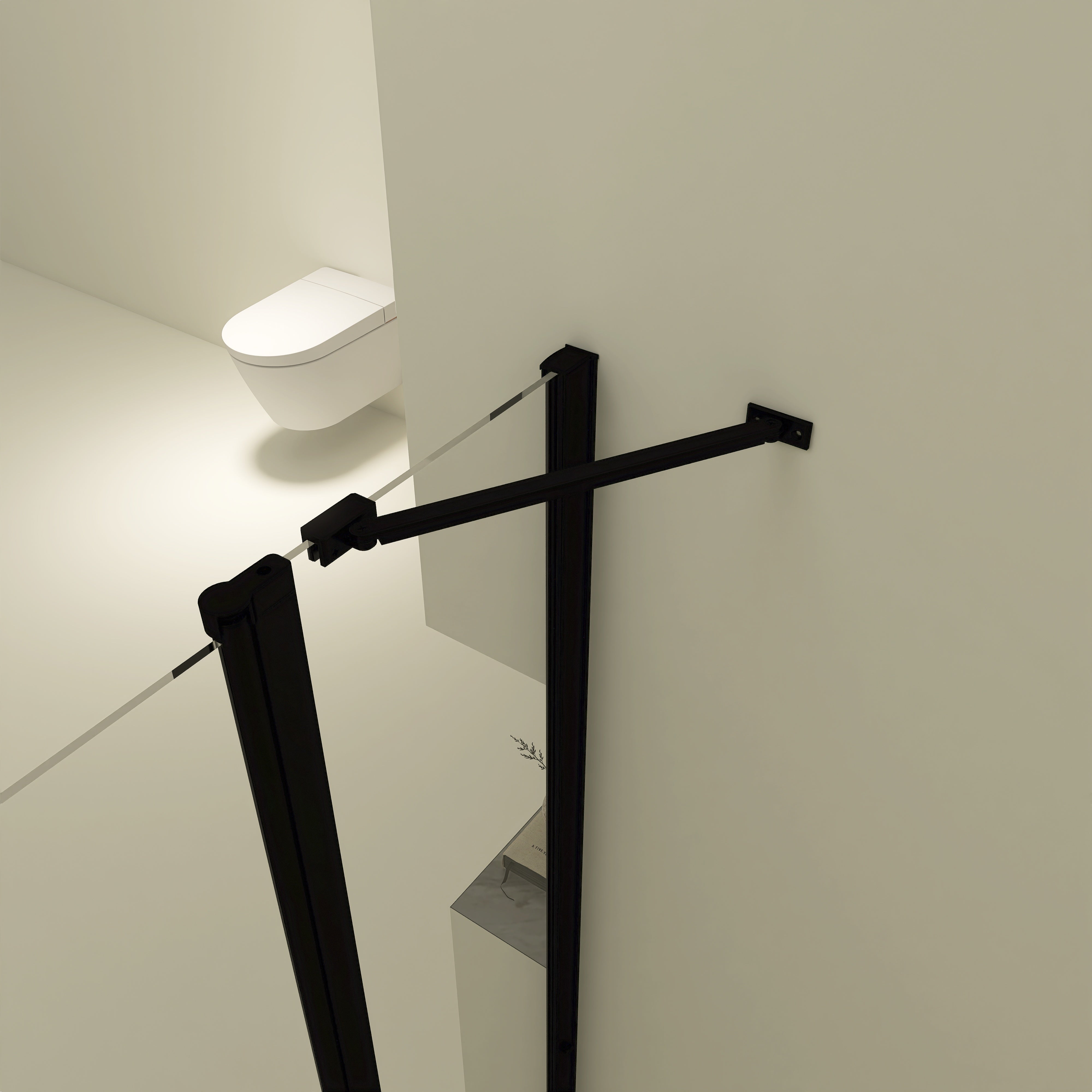 34 in. W x 72 in. H Pivot Shower Door in Matte Black with Clear Tempered Glass