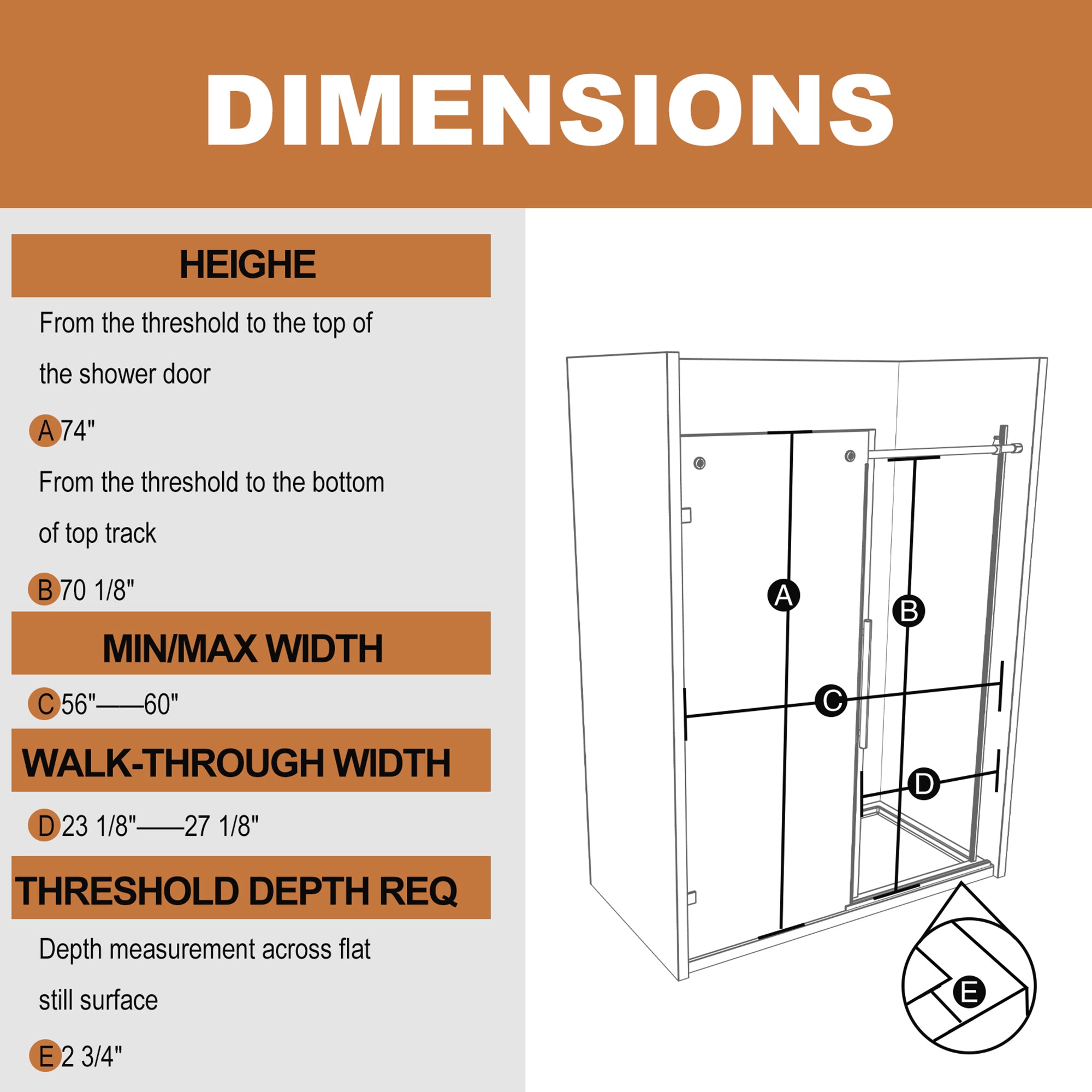 34 in. W X 72 in. H Semi-Frameless Pivot Shower Door in Matte Black with Clear Glass
