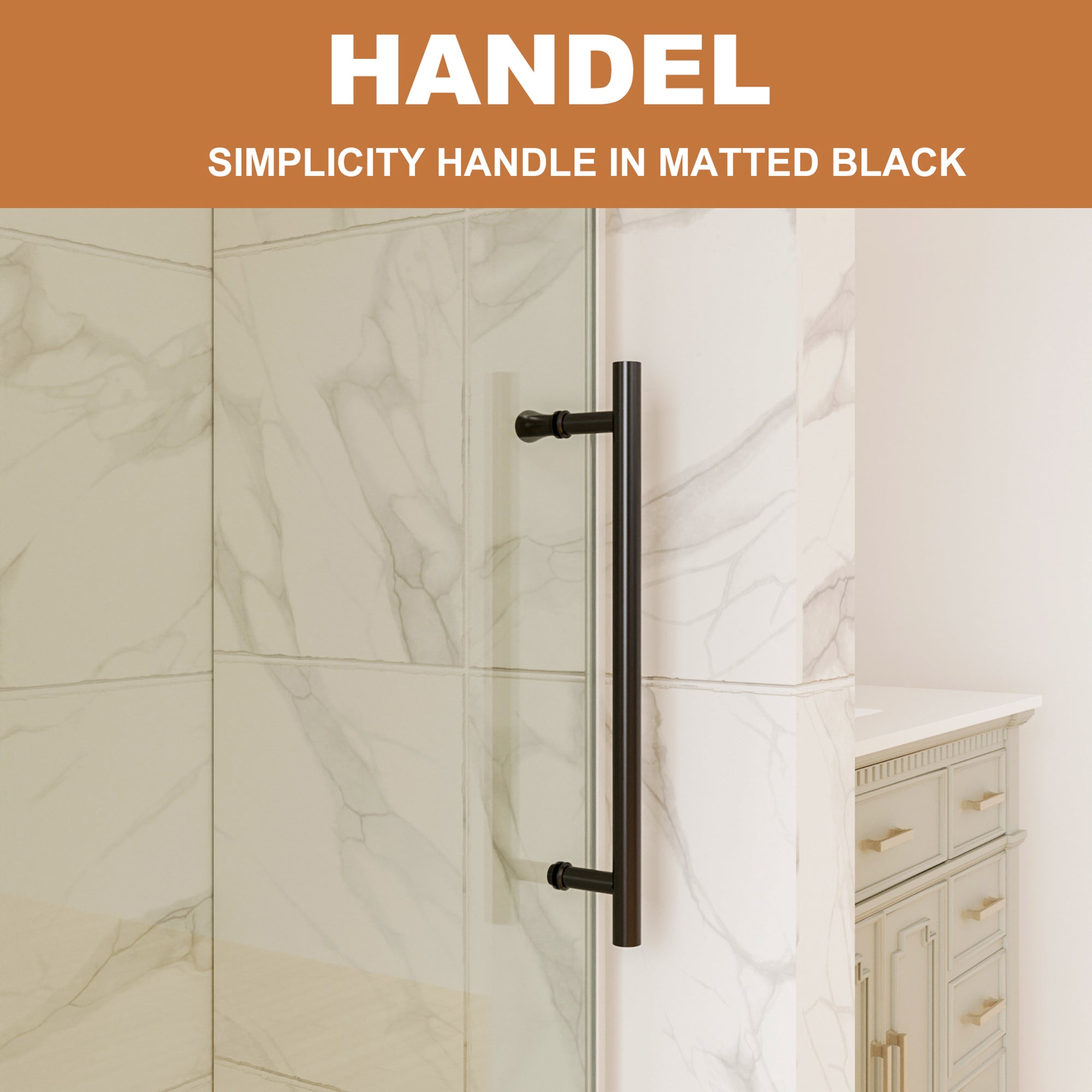 34 in. W X 72 in. H Semi-Frameless Pivot Shower Door in Matte Black with Clear Glass