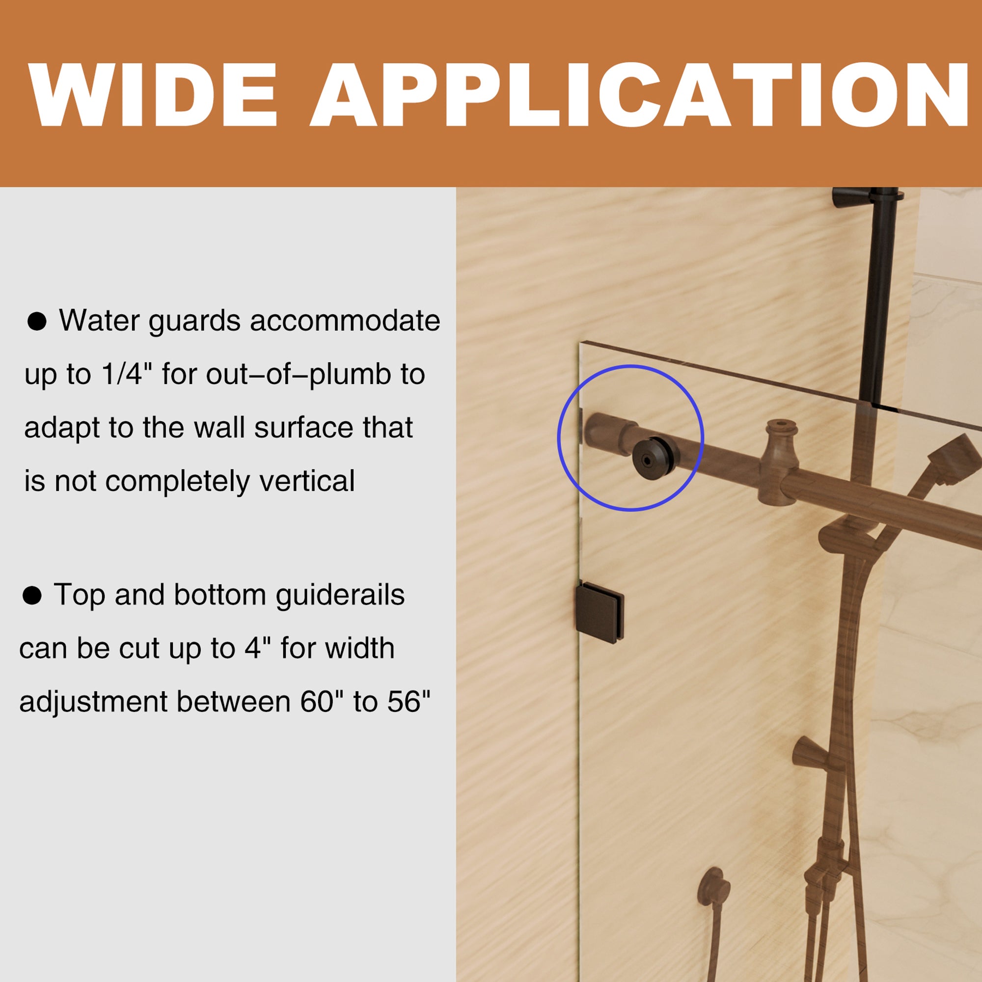 34 in. W X 72 in. H Semi-Frameless Pivot Shower Door in Matte Black with Clear Glass