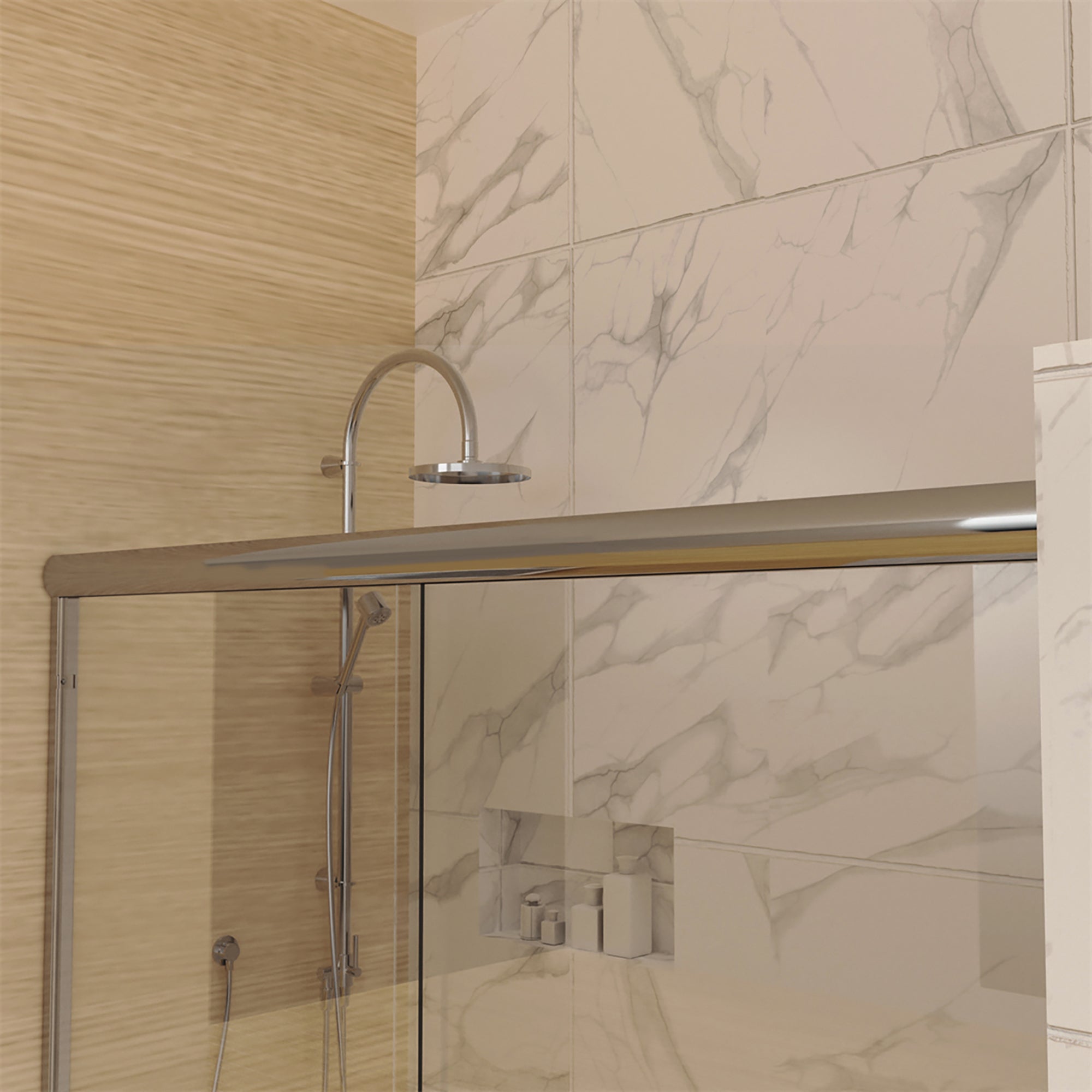 34 in. W X 72 in. H Semi-Frameless Pivot Shower Door in Matte Black with Clear Glass