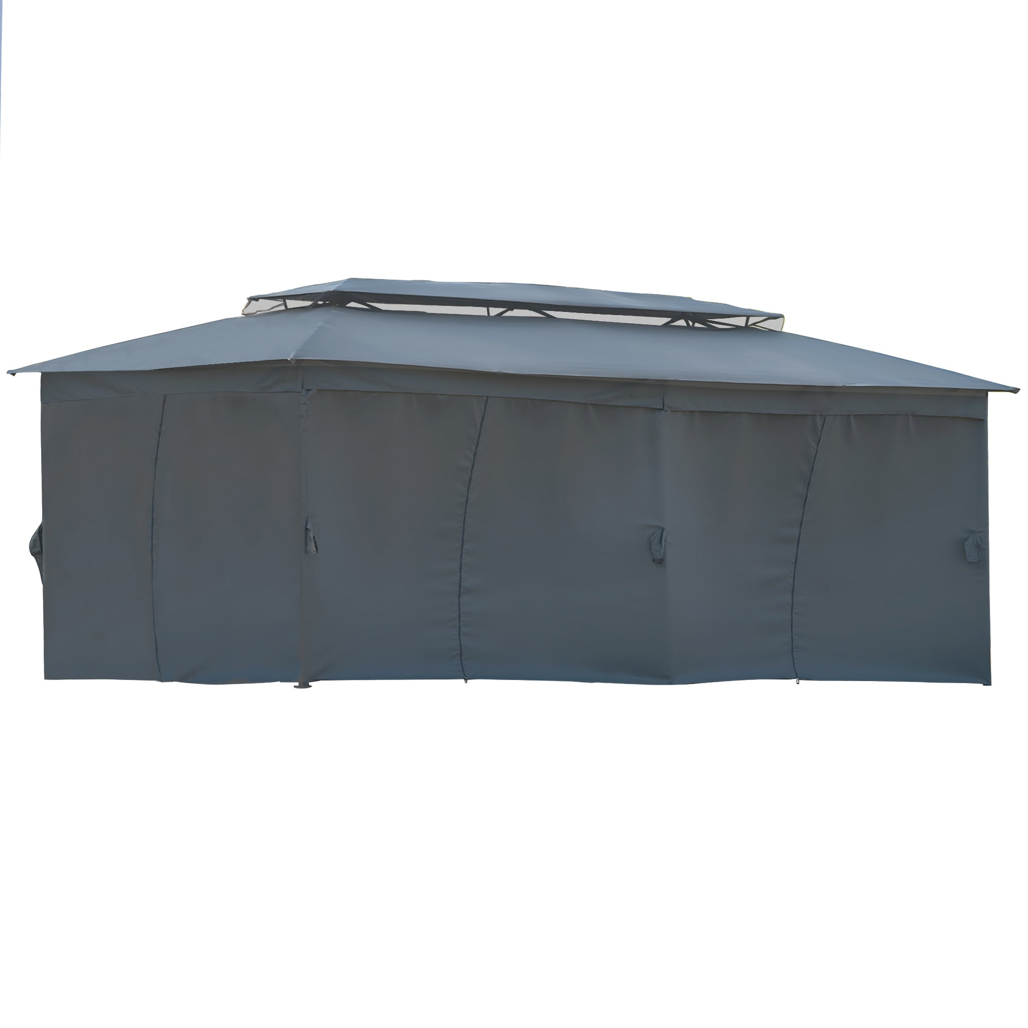 236 Inch Steel Patio Canopy Gazebo with Oxford Cloth and Mosquito Nets