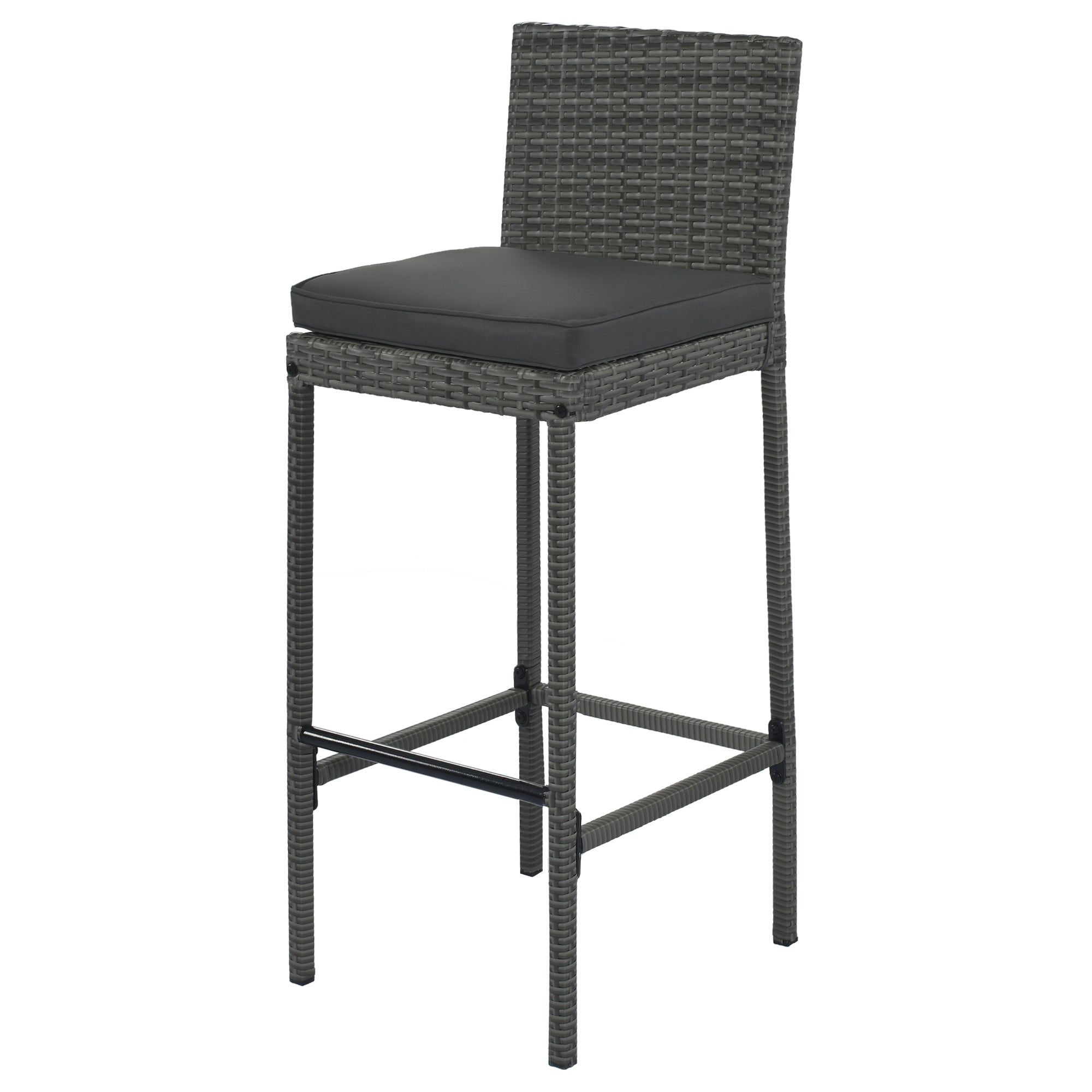 5 Pieces Outdoor Wicker Bar Height Dining Set with Non-Slip Feet and Fixed Rope