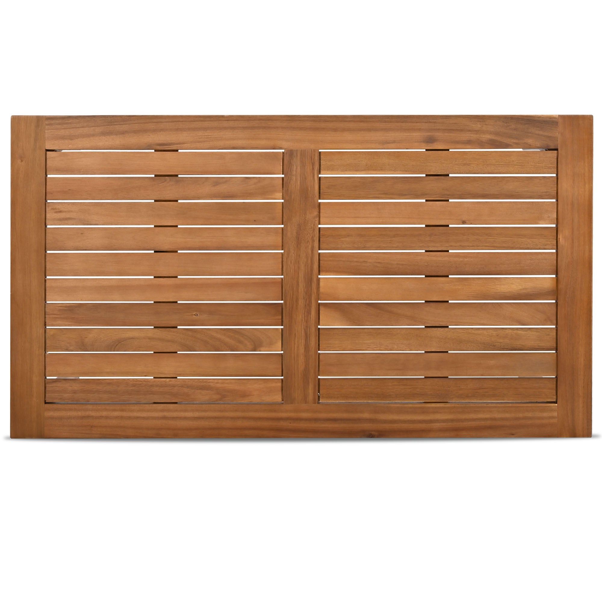 4-Piece Outdoor Acacia Wood Patio Sofa with Wood Table, Two Single Sofas, and Double Chair