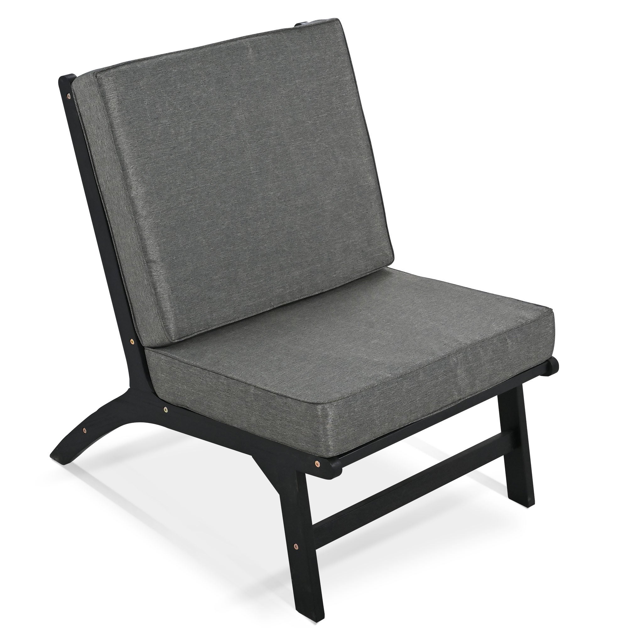 4-Piece Outdoor Acacia Wood Patio Sofa with Wood Table, Two Single Sofas, and Double Chair