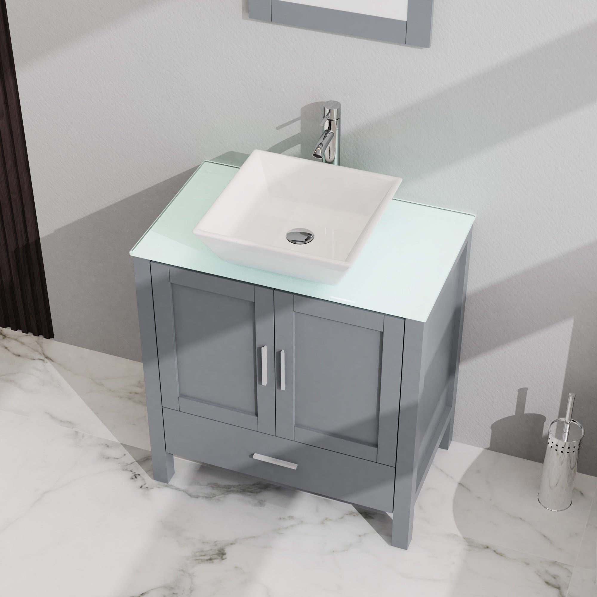 30 inches Freestanding Bathroom Vanity Set with Vessel Ceramic Sink