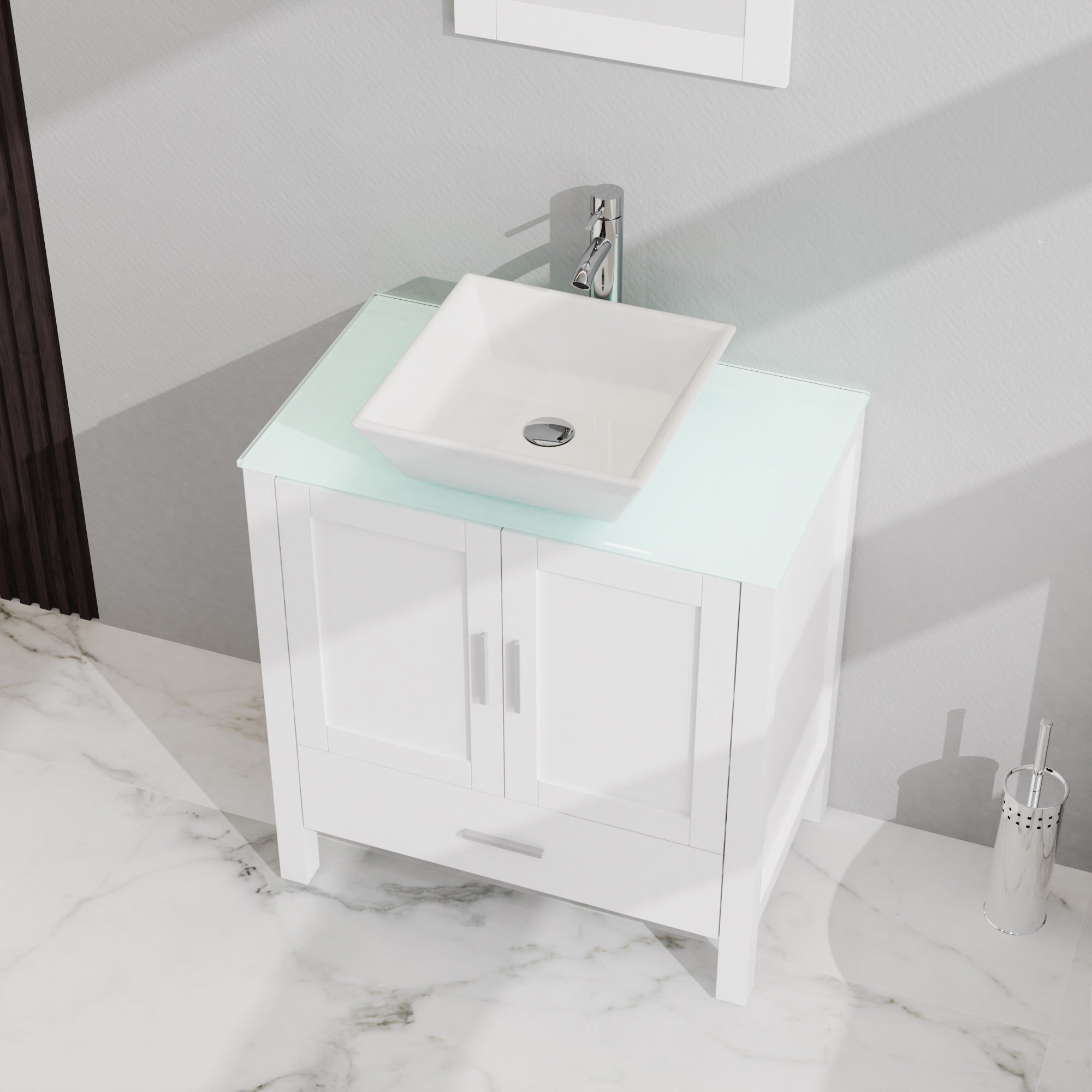 30 inches Freestanding Bathroom Vanity Set with Vessel Ceramic Sink