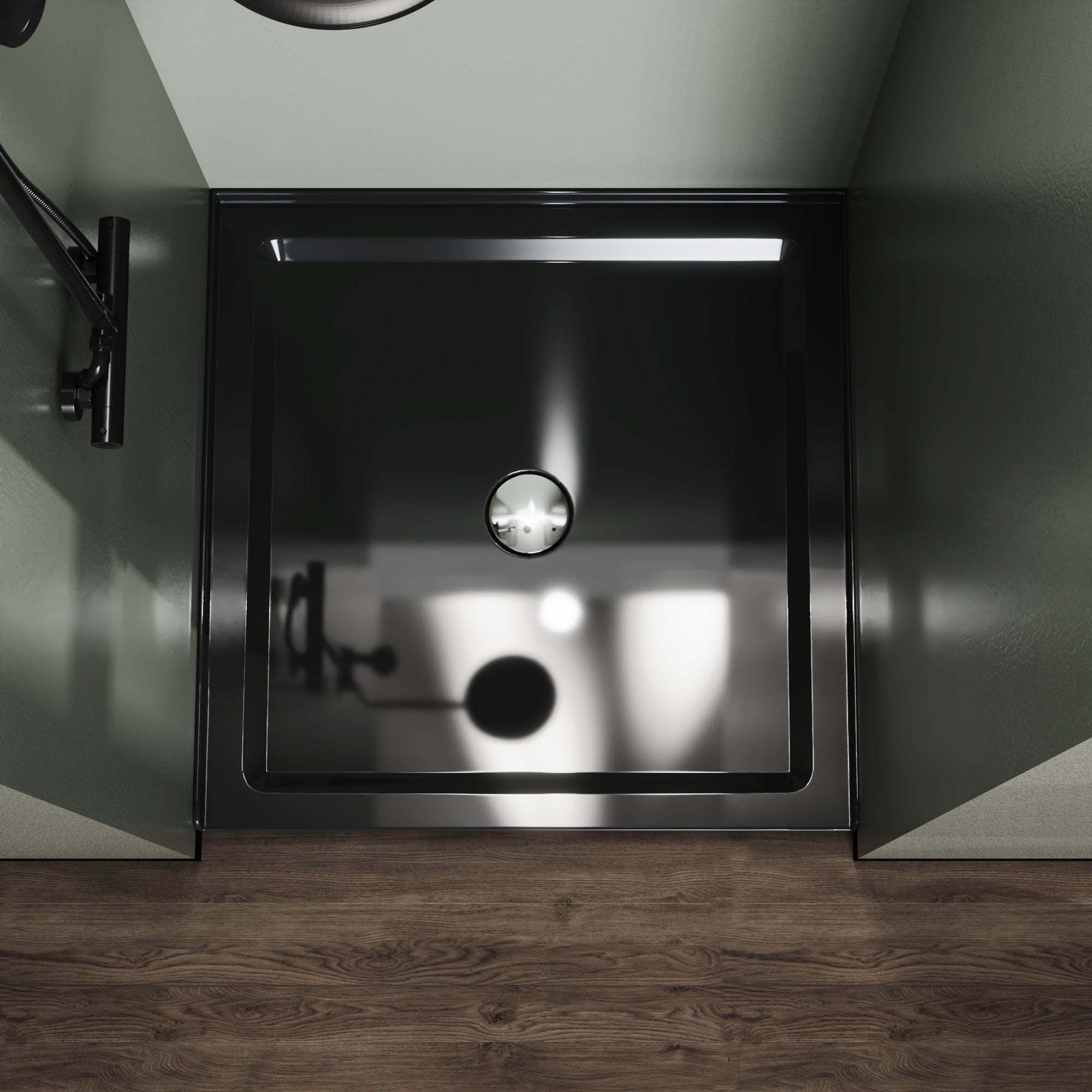 46 in. W x 72 in. H Frameless Fixed Shower Screen in Black