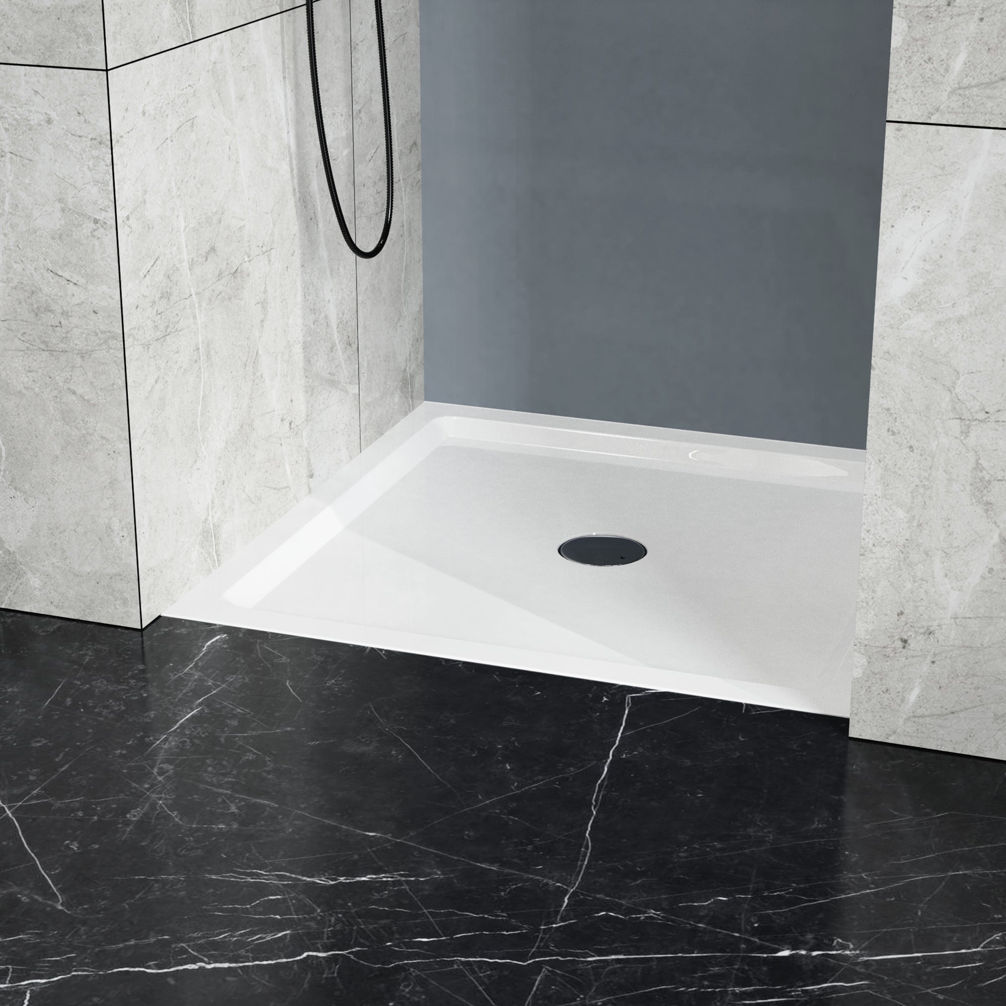30 Inch MDF Freestanding Bathroom Vanity Set in Gray with Wood Top and Ceramic Sink and Faucet