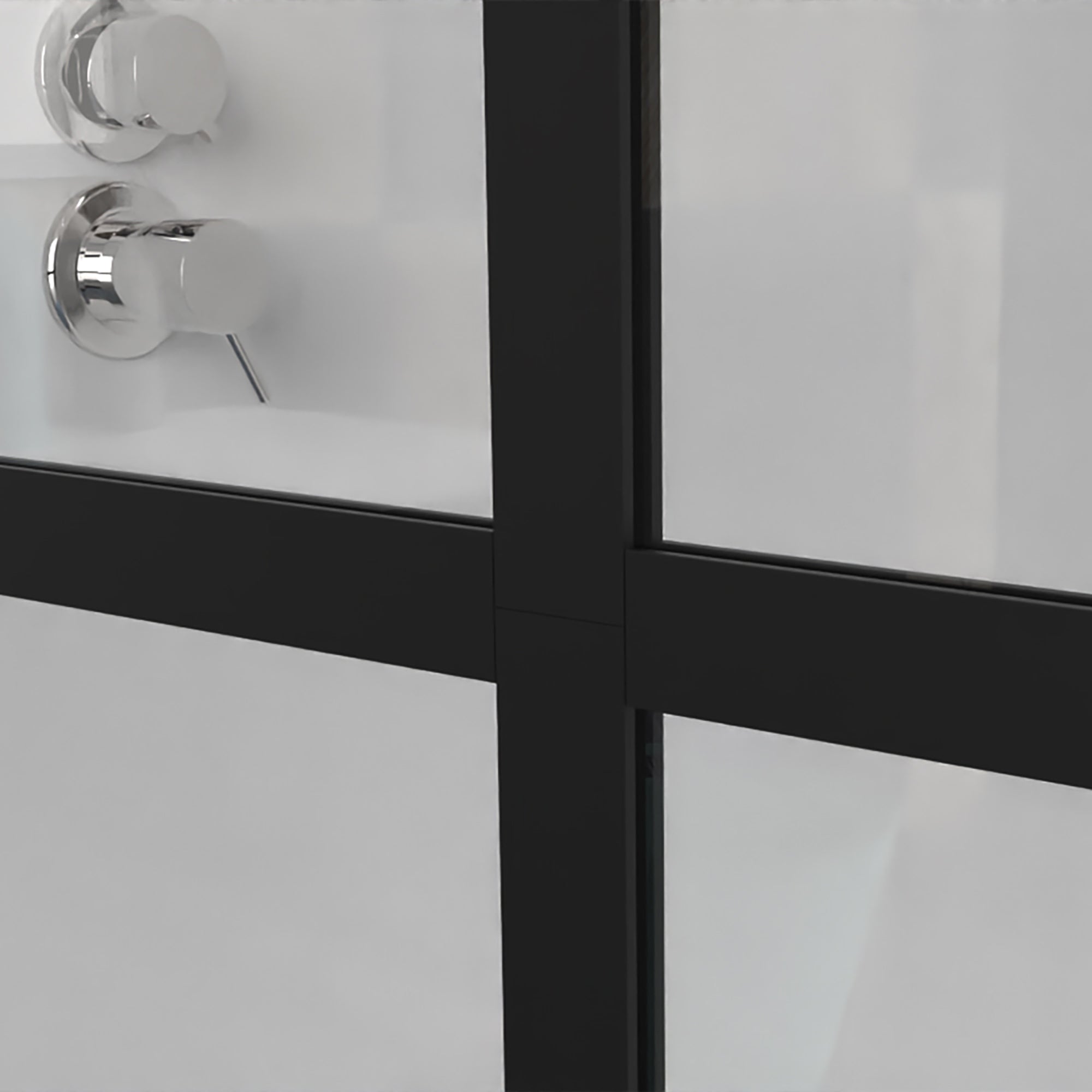 46 in. W x 72 in. H Frameless Fixed Shower Screen in Black