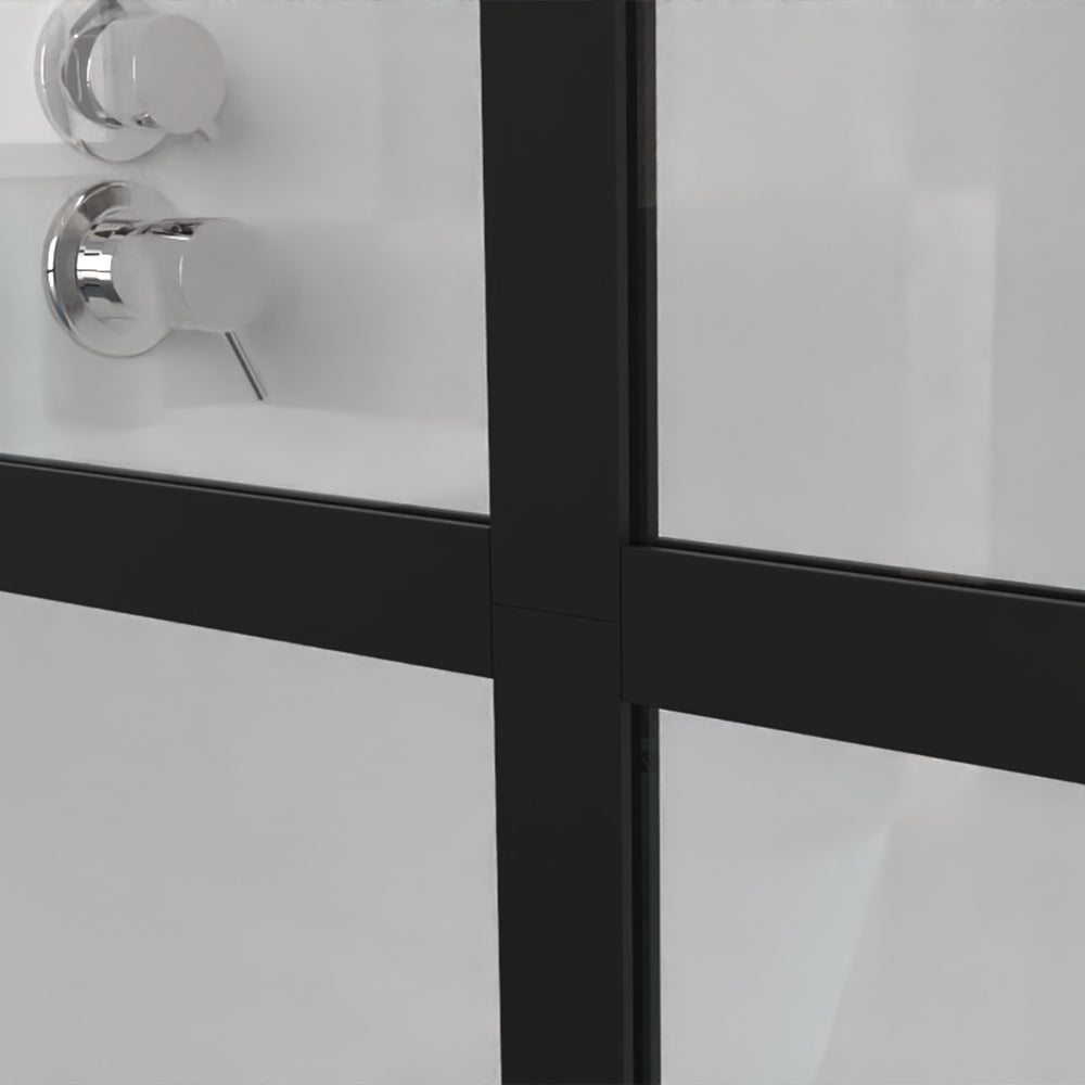 46 in. W x 72 in. H Frameless Fixed Shower Screen in Black