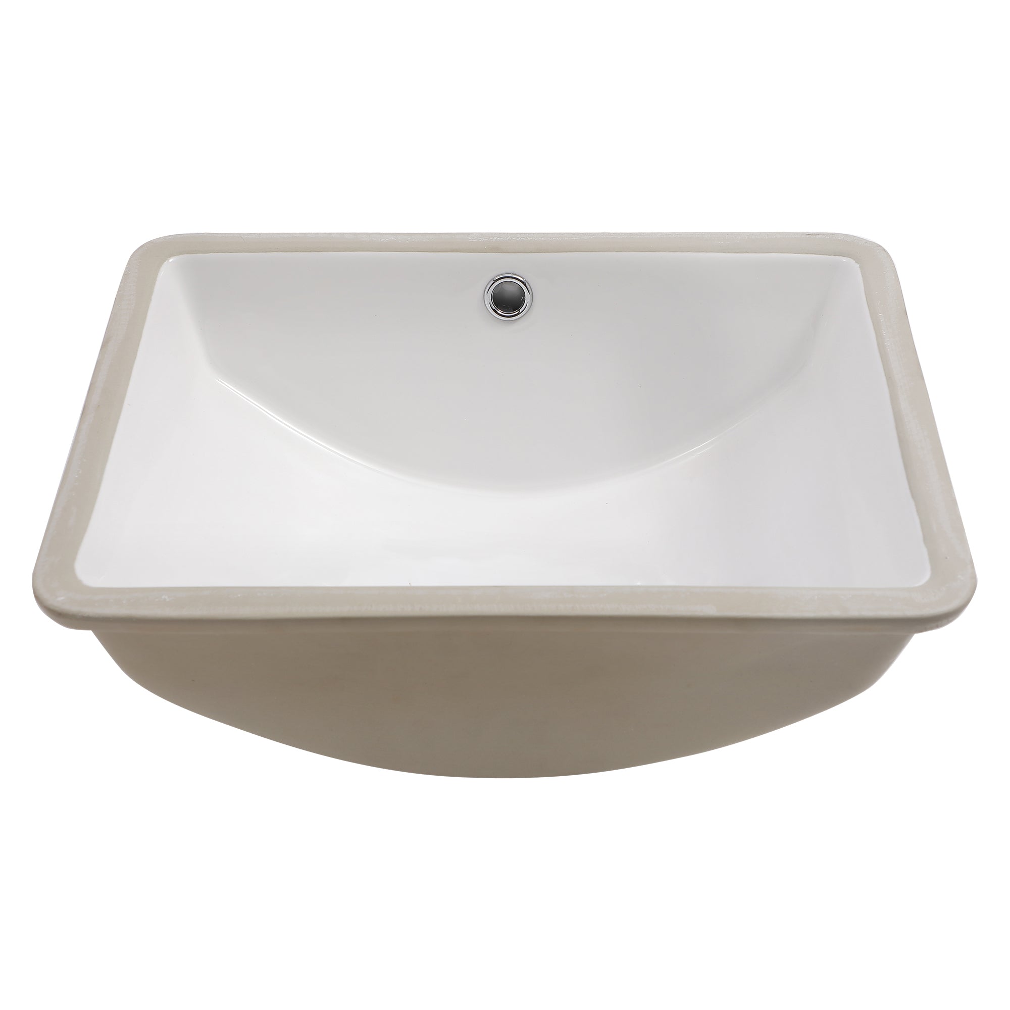 Rectangular Ceramic Undermount Bathroom Sink with Overflow