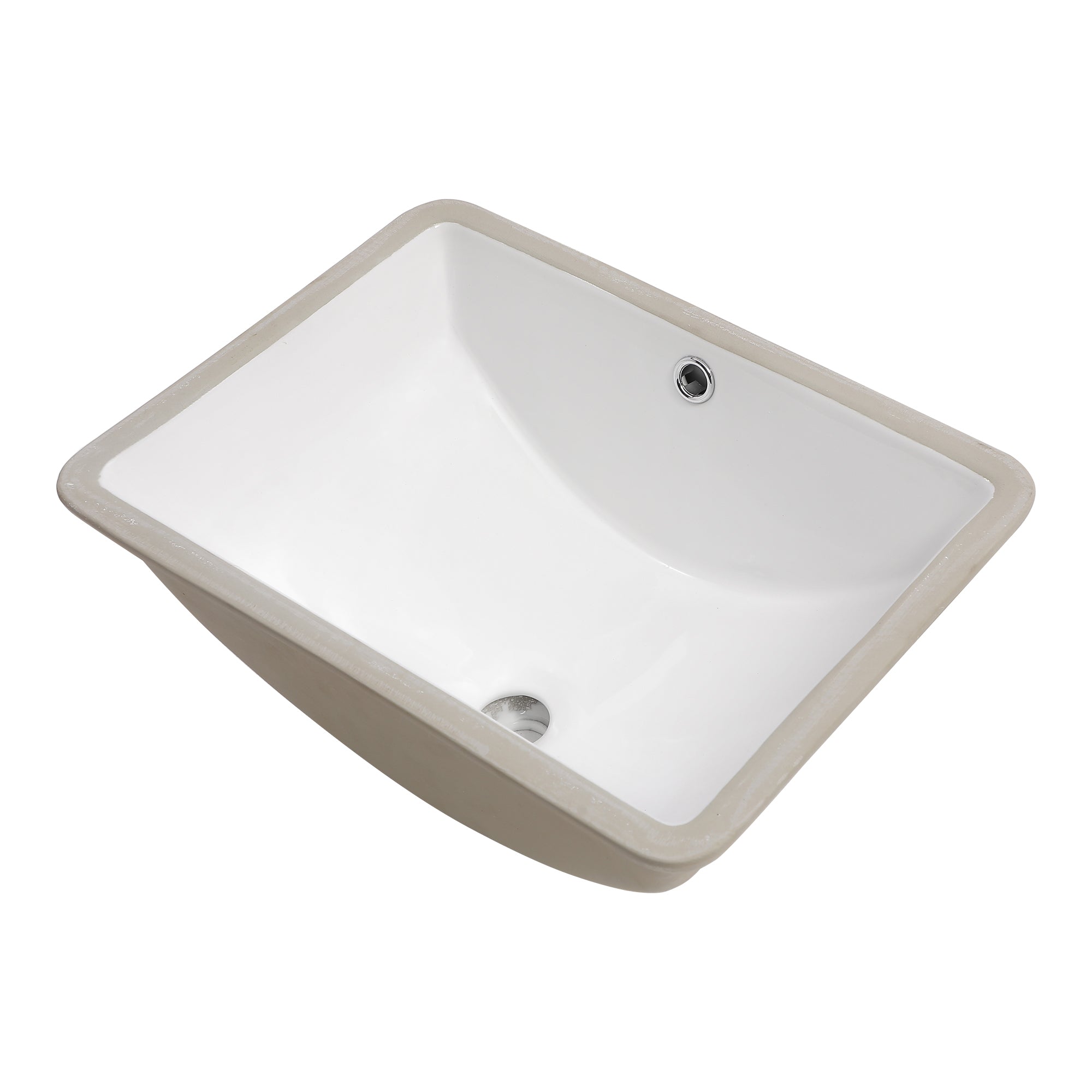 Rectangular Ceramic Undermount Bathroom Sink with Overflow