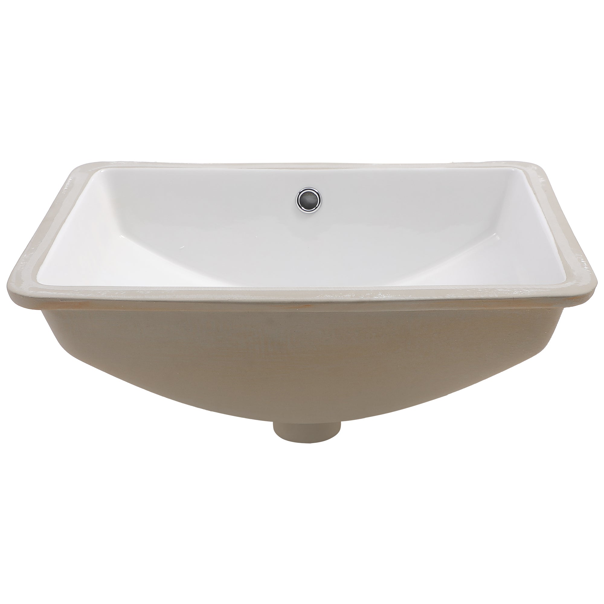 Rectangular Ceramic Undermount Bathroom Sink with Overflow