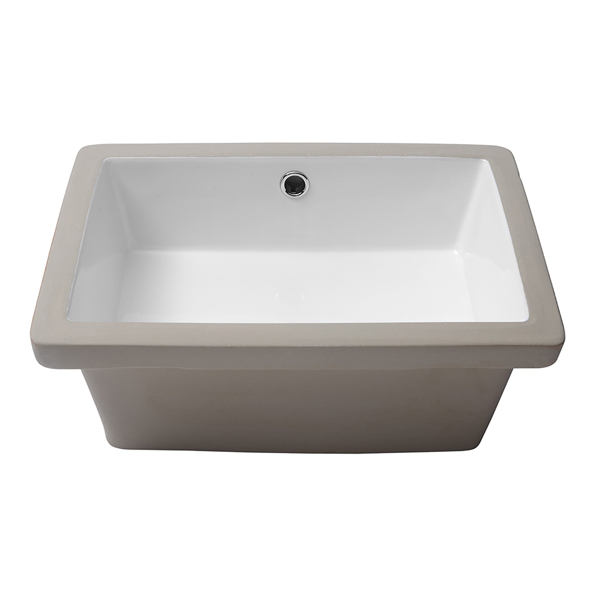 Rectangular Ceramic Undermount Bathroom Sink with Overflow