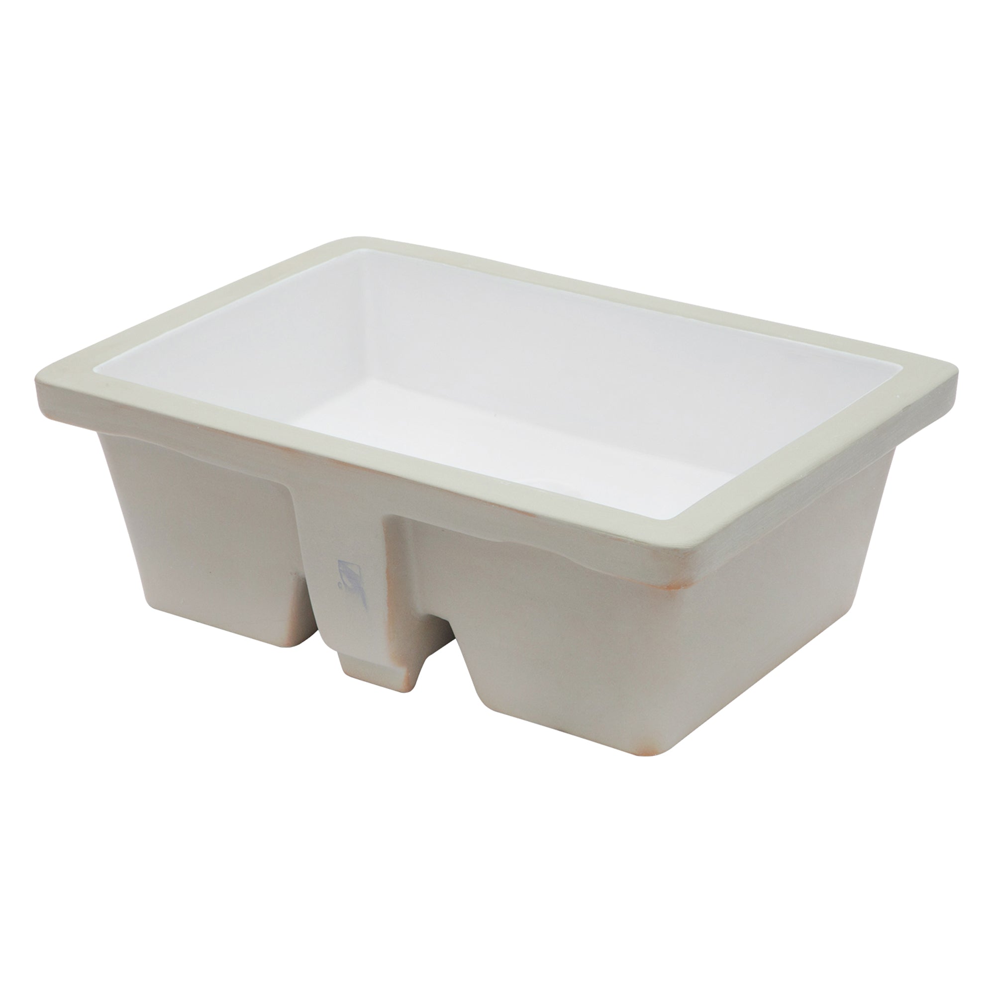 Rectangular Ceramic Undermount Bathroom Sink with Overflow