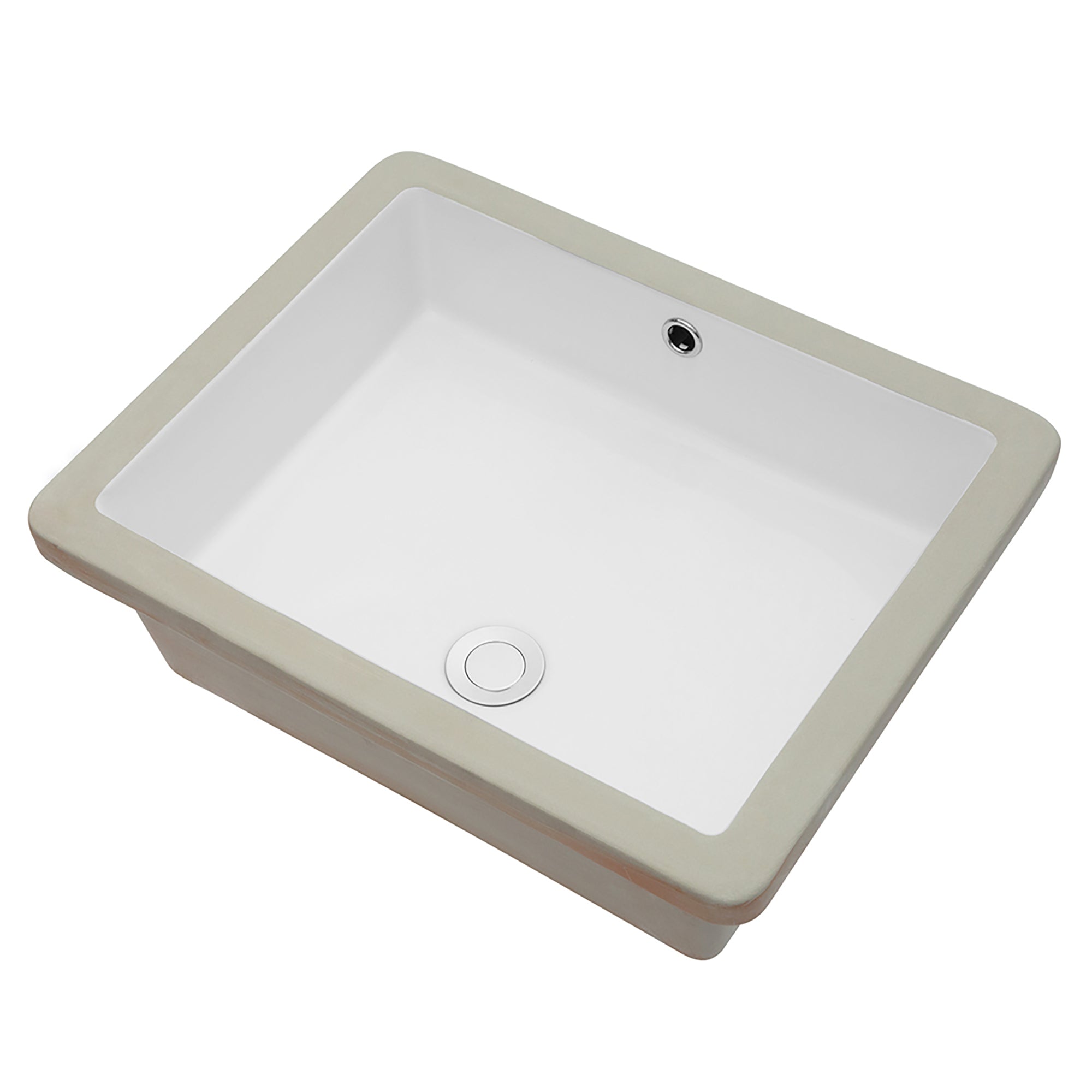 Rectangular Ceramic Undermount Bathroom Sink with Overflow