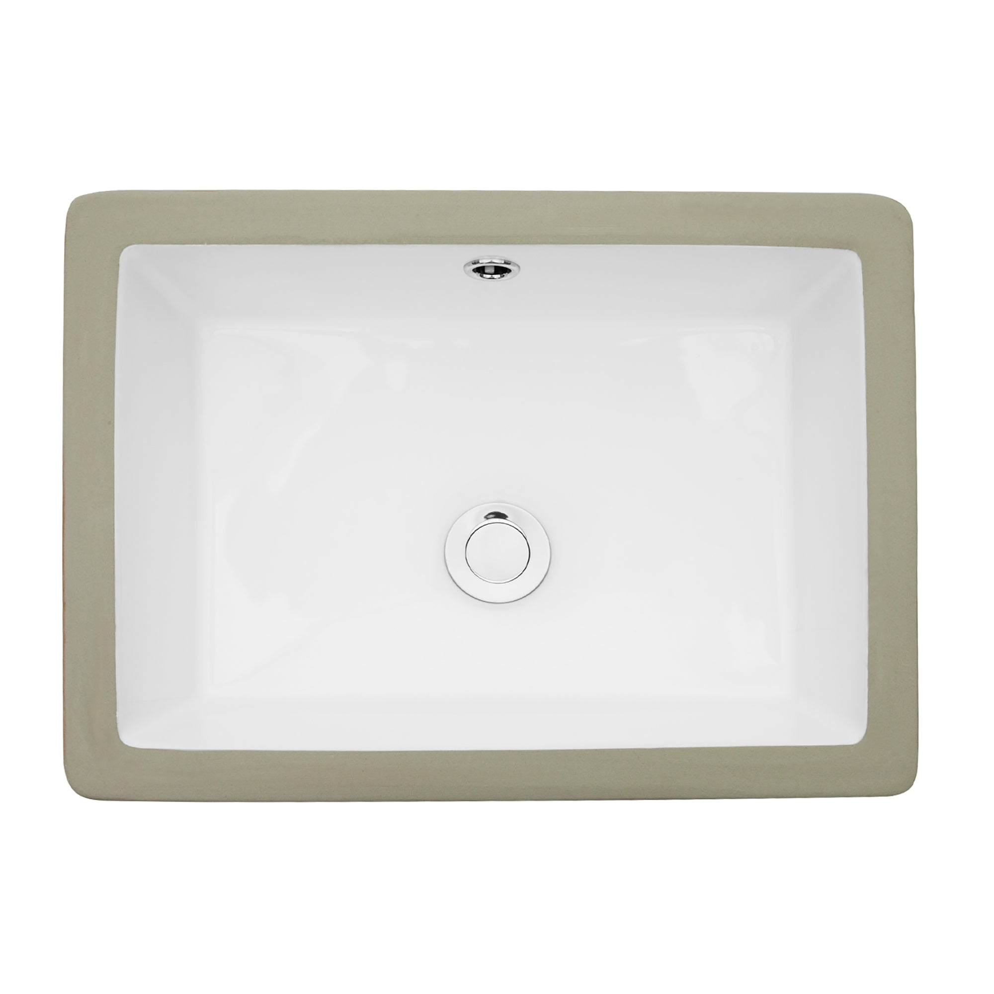Rectangular Ceramic Undermount Bathroom Sink with Overflow