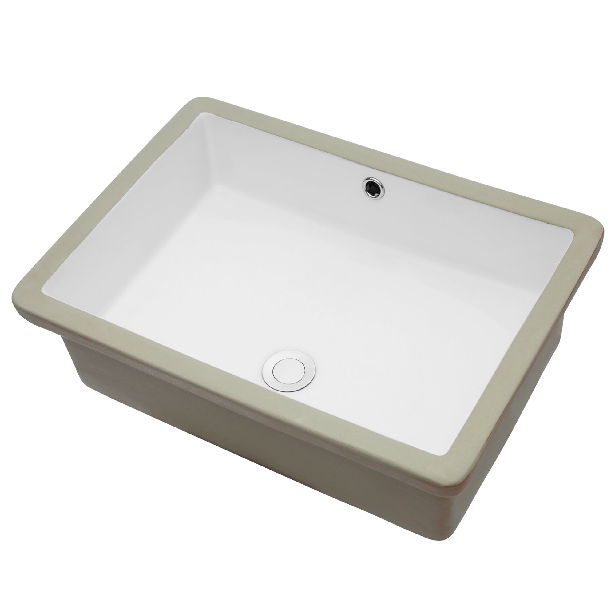 Rectangular Ceramic Undermount Bathroom Sink with Overflow