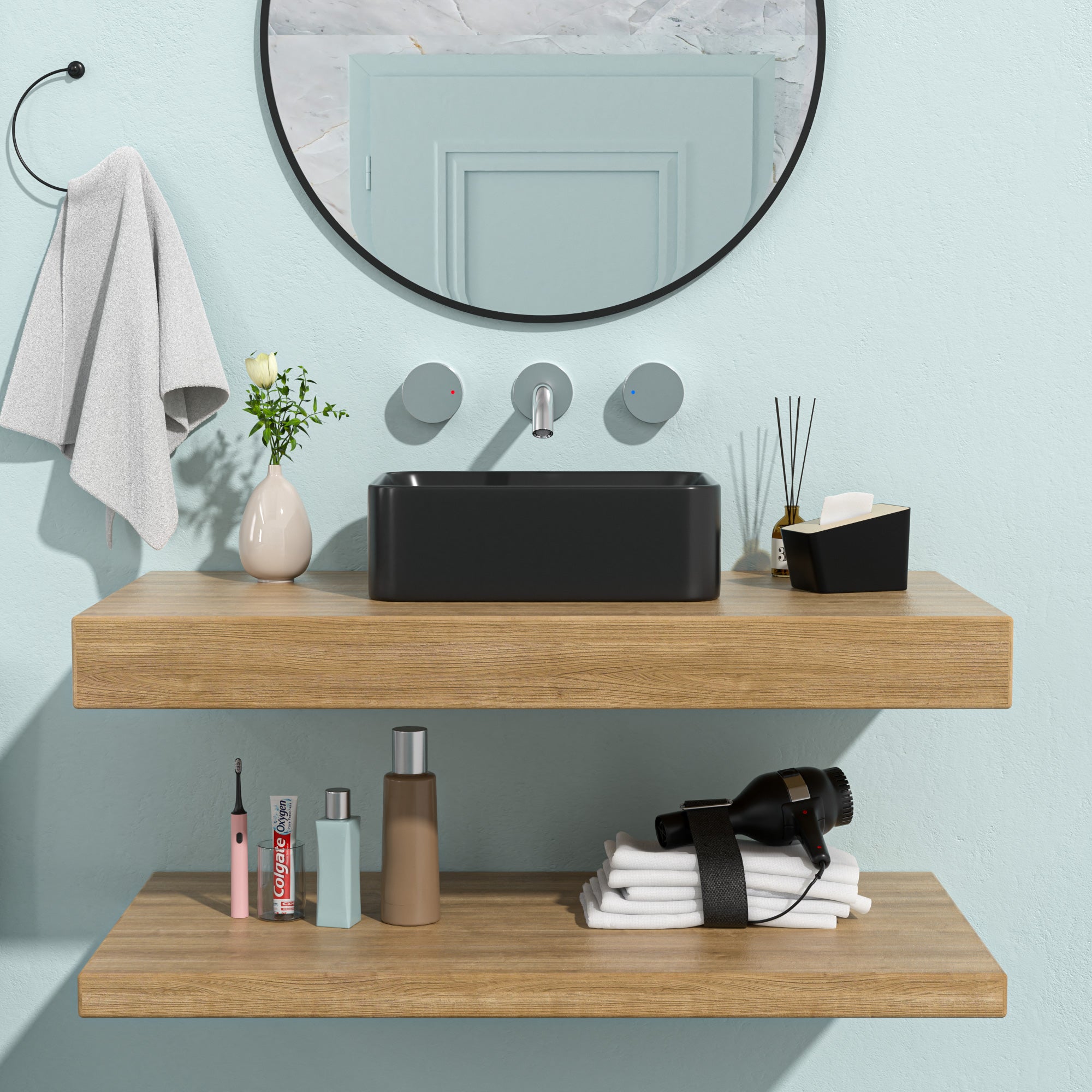 Rectangle Ceramic Vessel Bathroom Sink