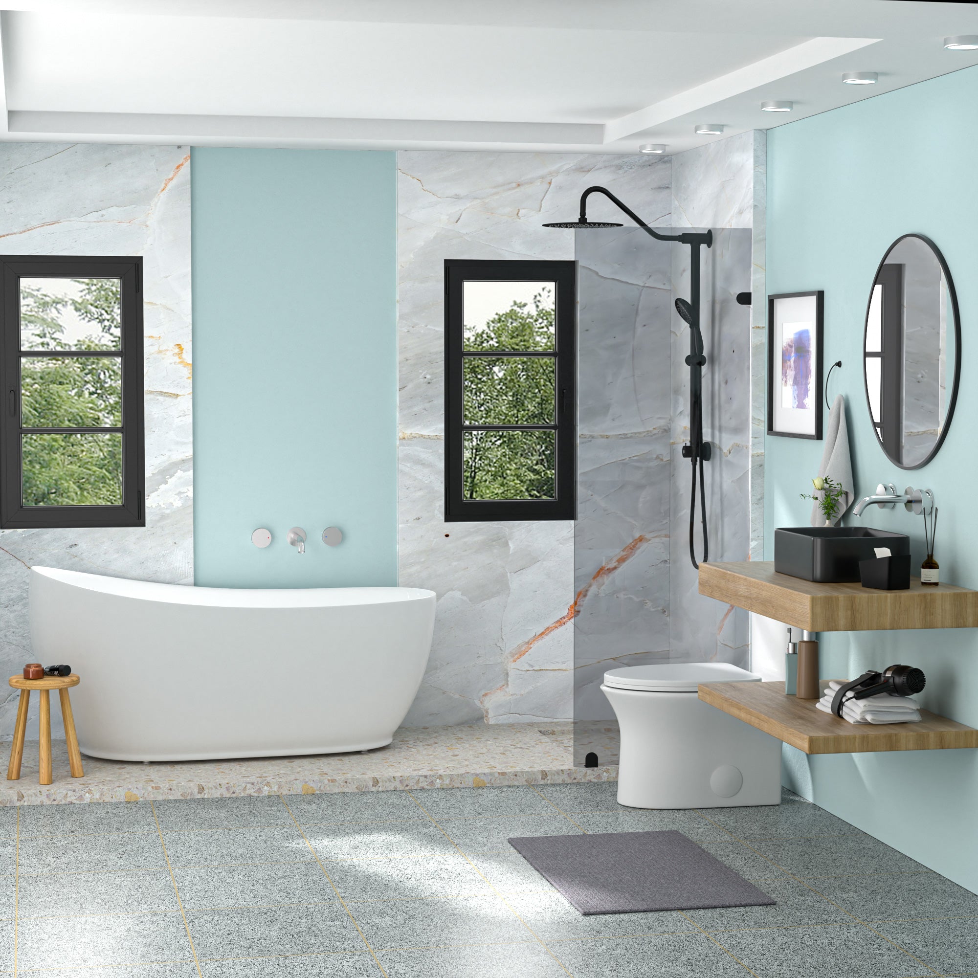 Rectangle Ceramic Vessel Bathroom Sink