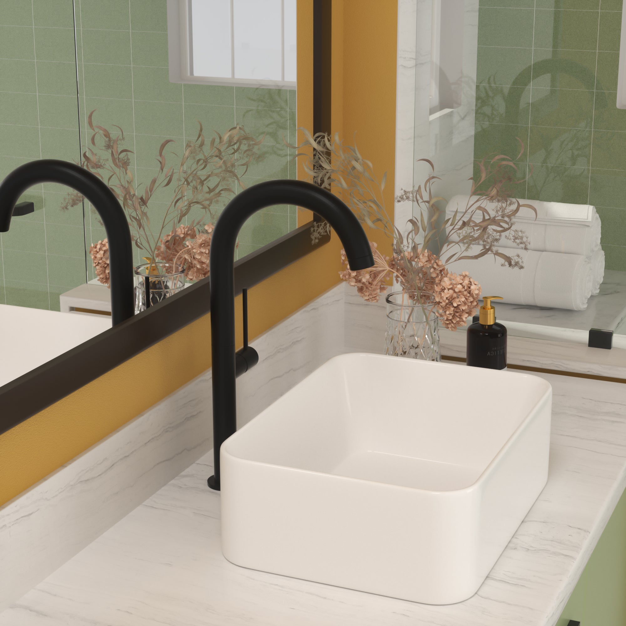 Rectangle Ceramic Vessel Bathroom Sink